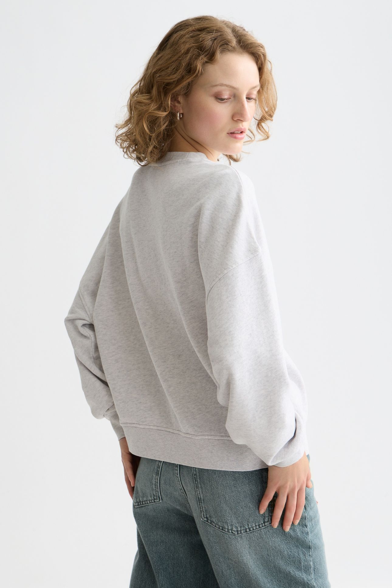 DENIM GRAPHIC OVERSIZED FIT SWEATSHIRT GREY MELANGE 2
