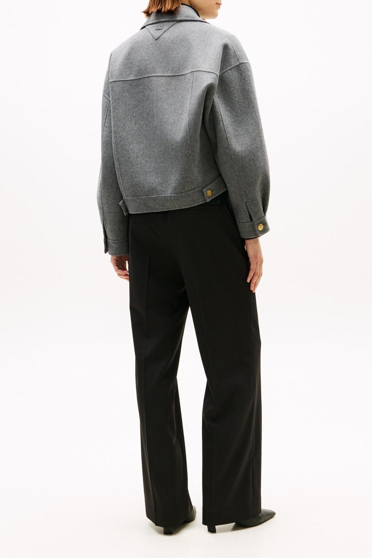 DF WOOL GOLD BUTTON MED HEATHER GREY 3