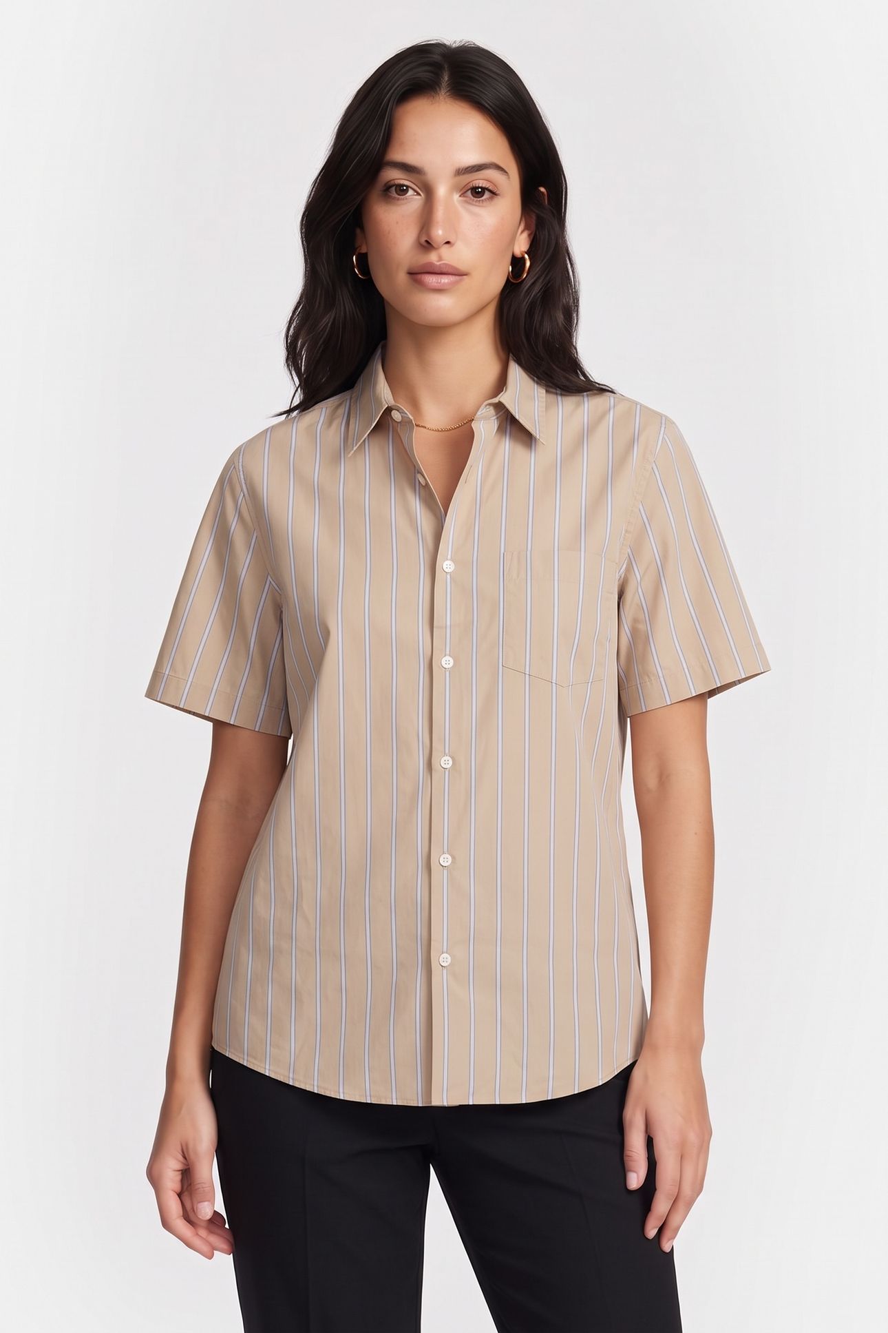 UNISEX SHIRT SHORT SLEEVE BEIGE 1