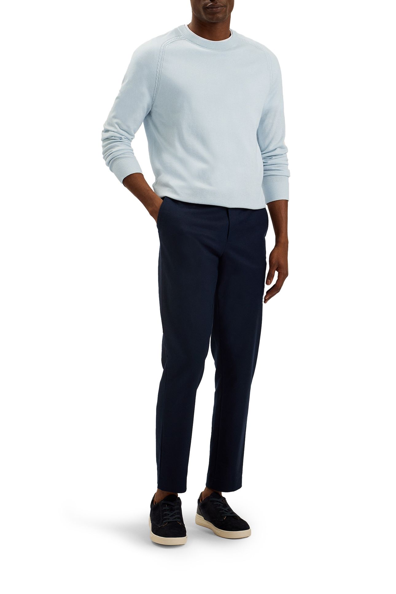 TIVOL LS REGULAR SILK BLEND CREW NECK PL-BLUE 3