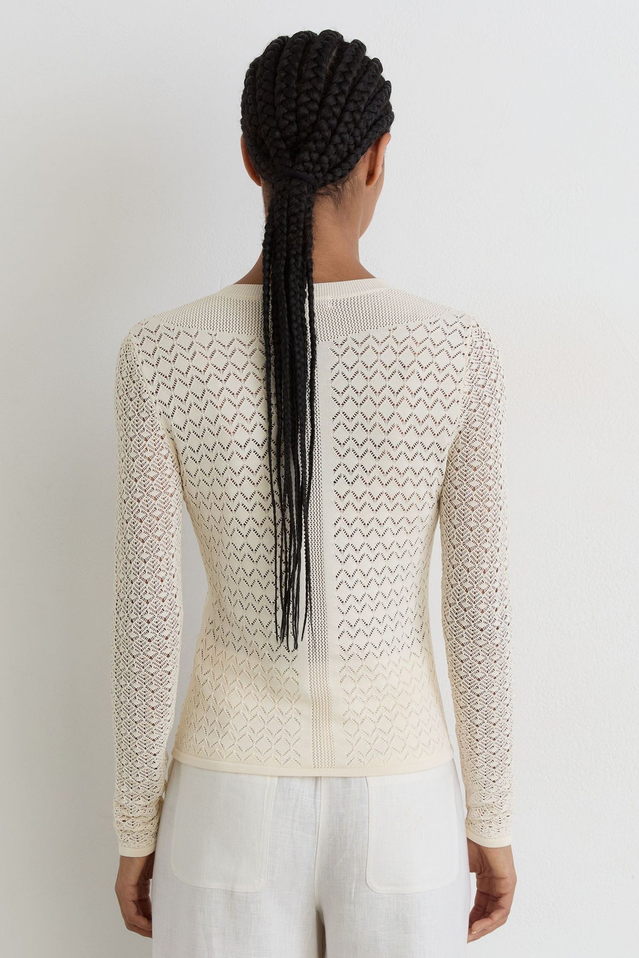 STITCH INTEREST KNITTED TOP IVORY 3