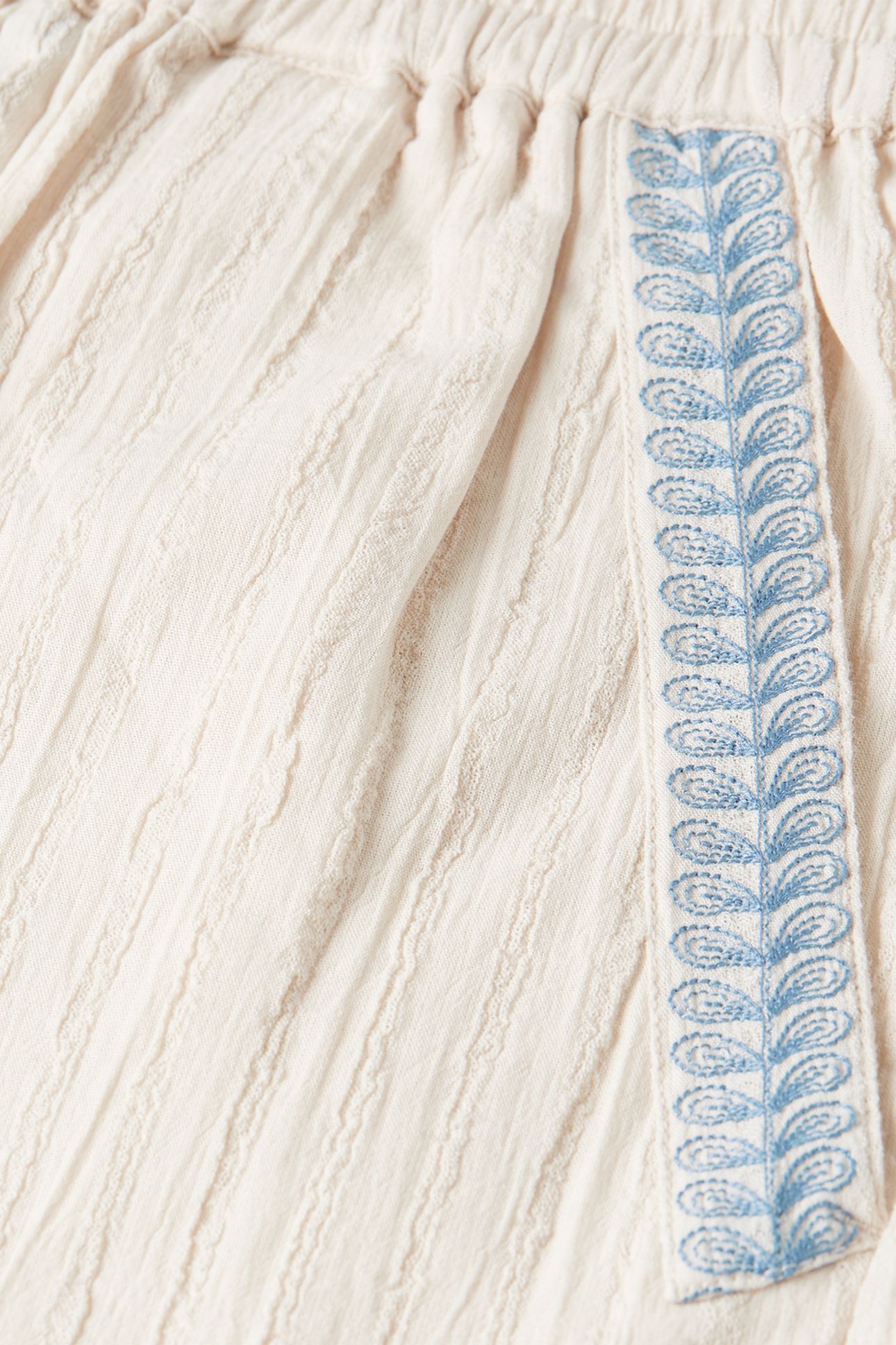 EMBROIDERED COTTON CREPE SHORTS FOG 7
