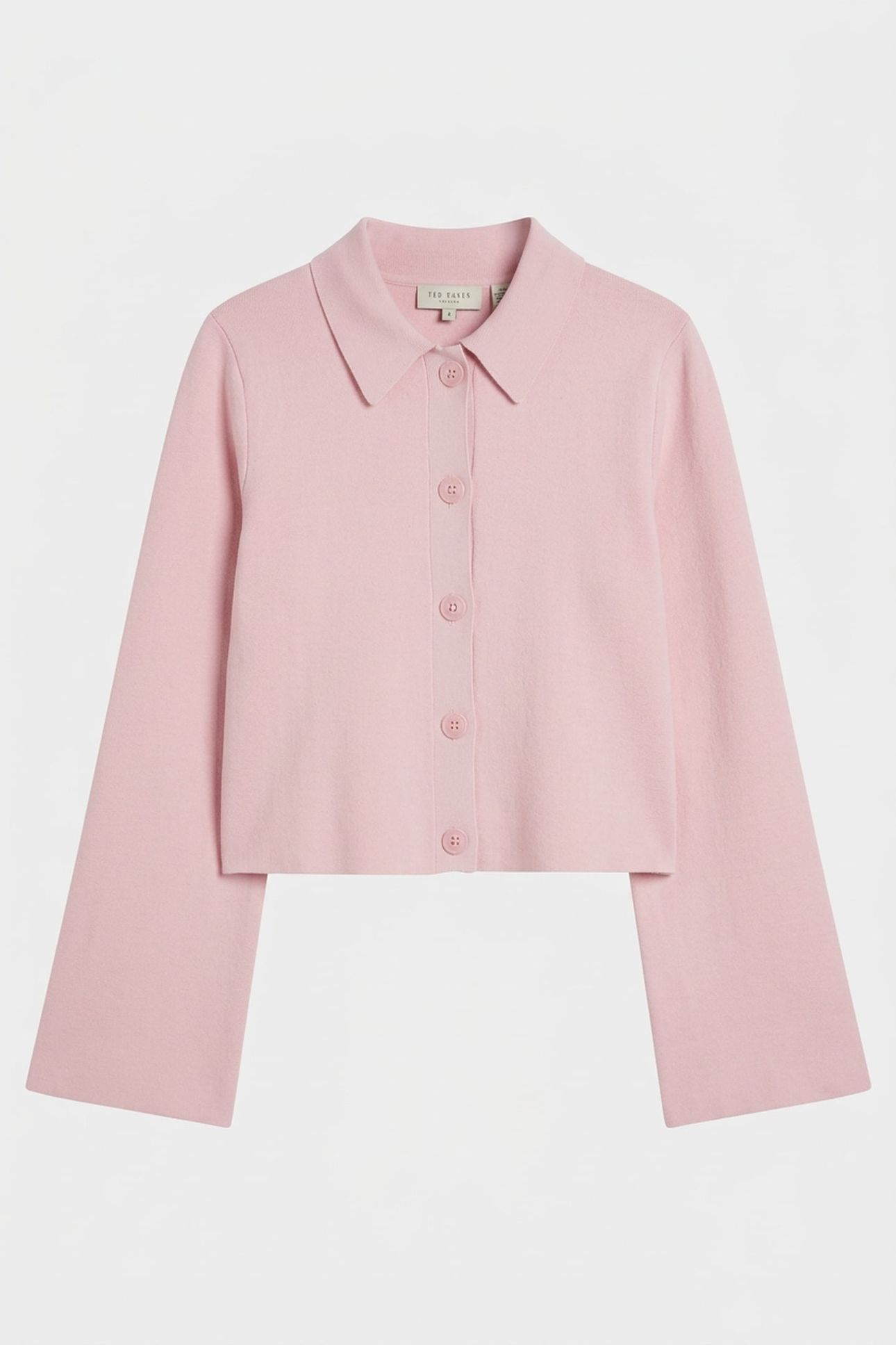 AIMLLI KNITTED JACQUARD COLLARED CARDIGAN PETAL PINK 4