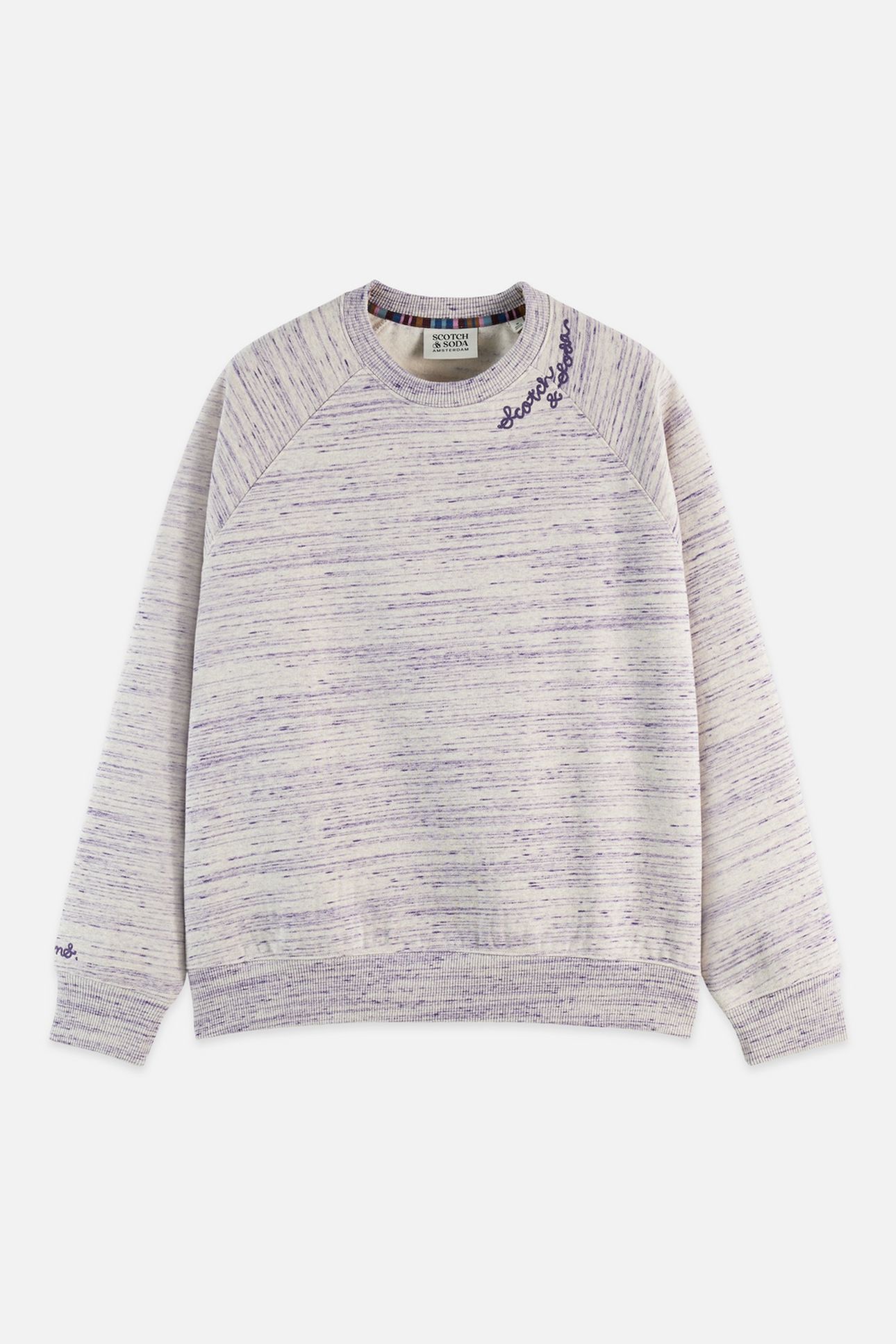 SPACE YARN EMBROIDERED LOOSE-FIT SWEATSHIRT DARK PURPLE 4