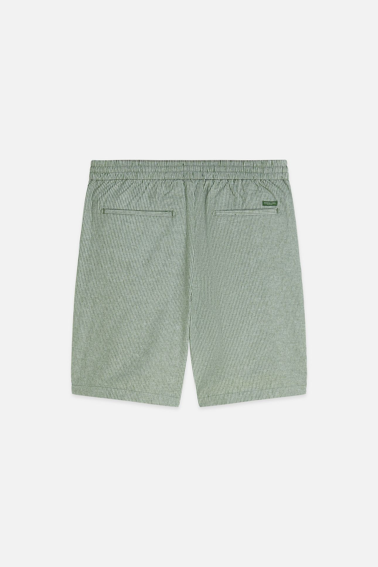 FAVE COTTONLINEN YARNDYED REGULARFIT BERMUDA SHORTS DARK GRE 2