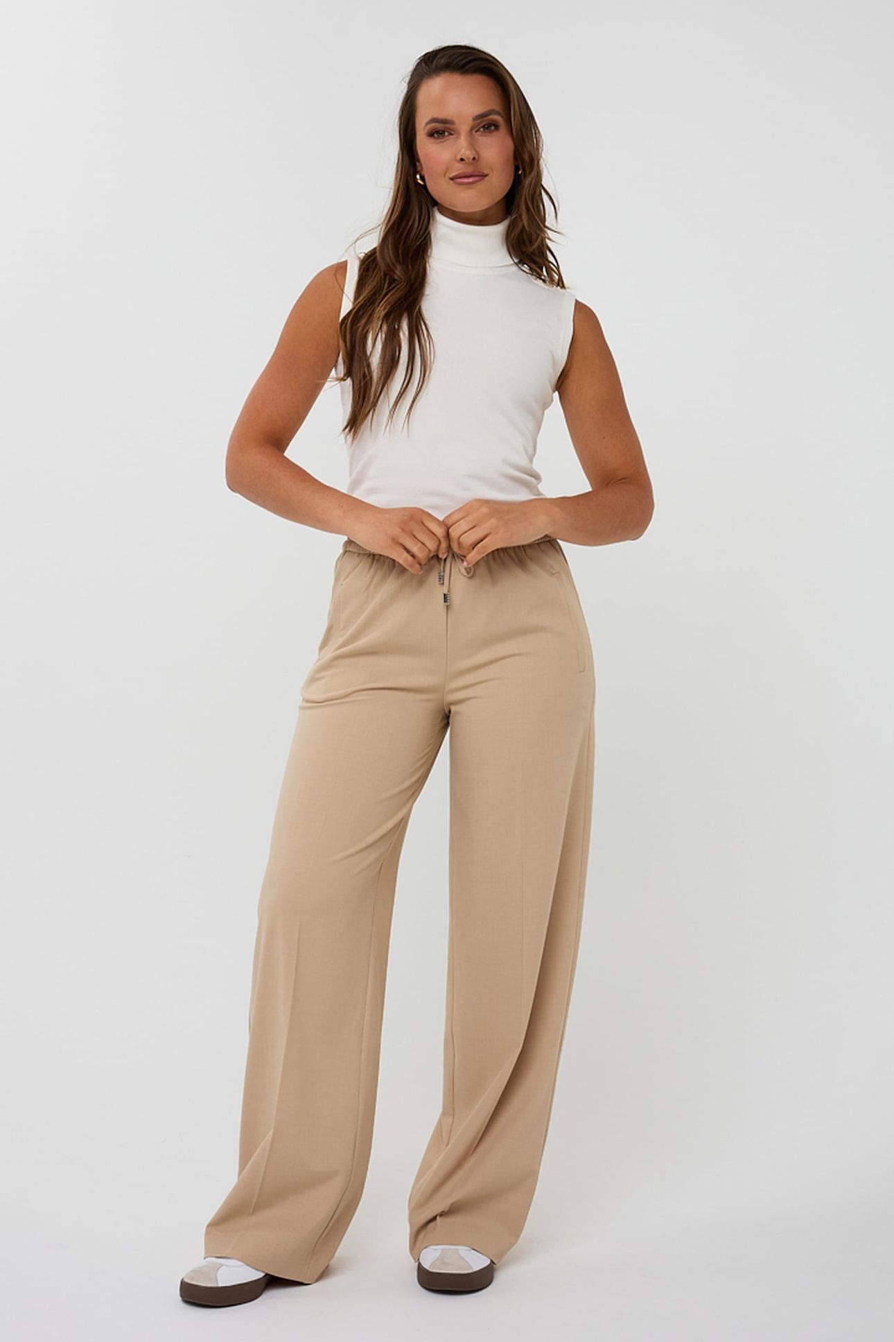 TROUSERS DRAWSTRING MELANGE SAND MELANGE 2