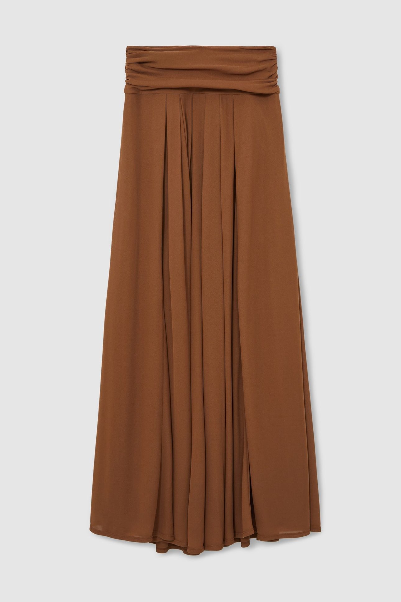 JERSEY MAXI SKIRT TAN BROWN 4