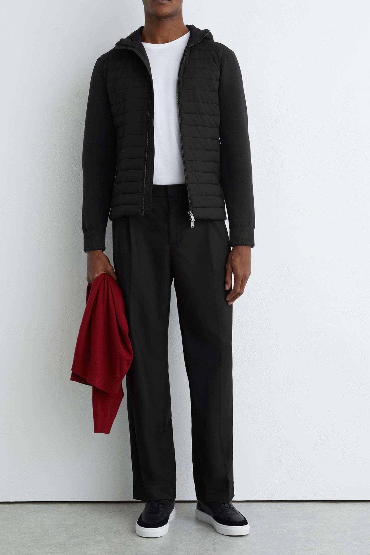 LS HOODED ZIP THROUGH HYBRID JACKET BLACK 3