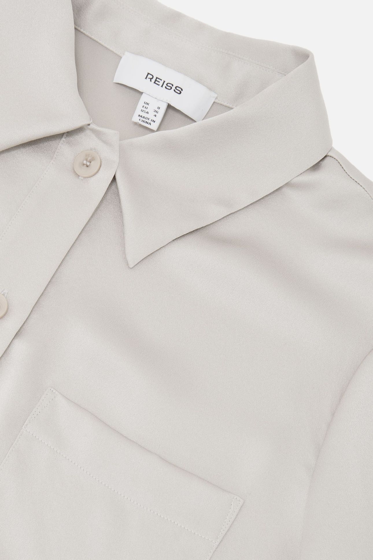 POCKET DETAIL SILK T-SHIRT LIGHT GREY 5