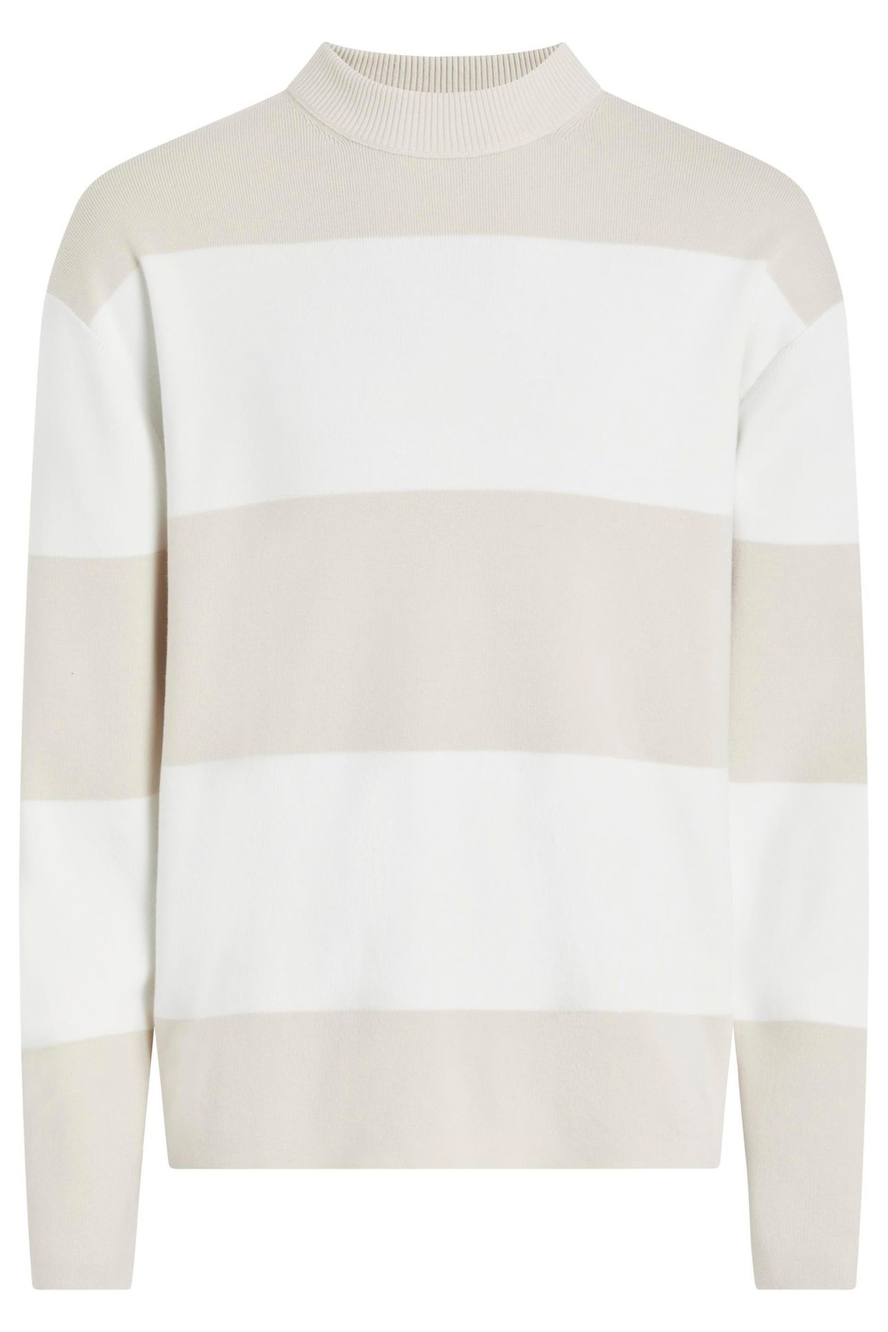 COTTON CREW NECK SWEATER MOONBEAM/IVORY 1