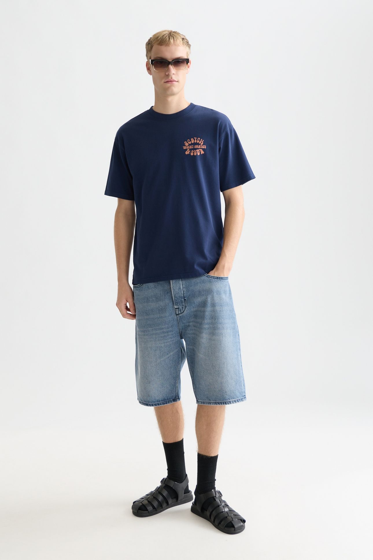 FRONT AND BACK ARTWORK RELAXEDFIT TSHIRT NAVY 3