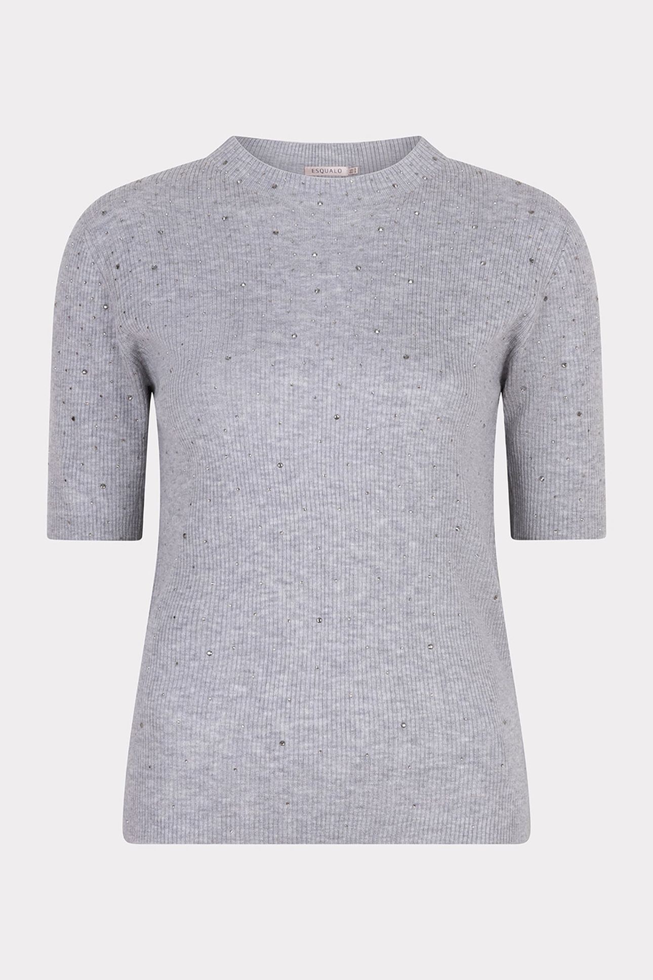 TOP RIB S/SLVE STUDS LIGHT GREY MELANGE 4