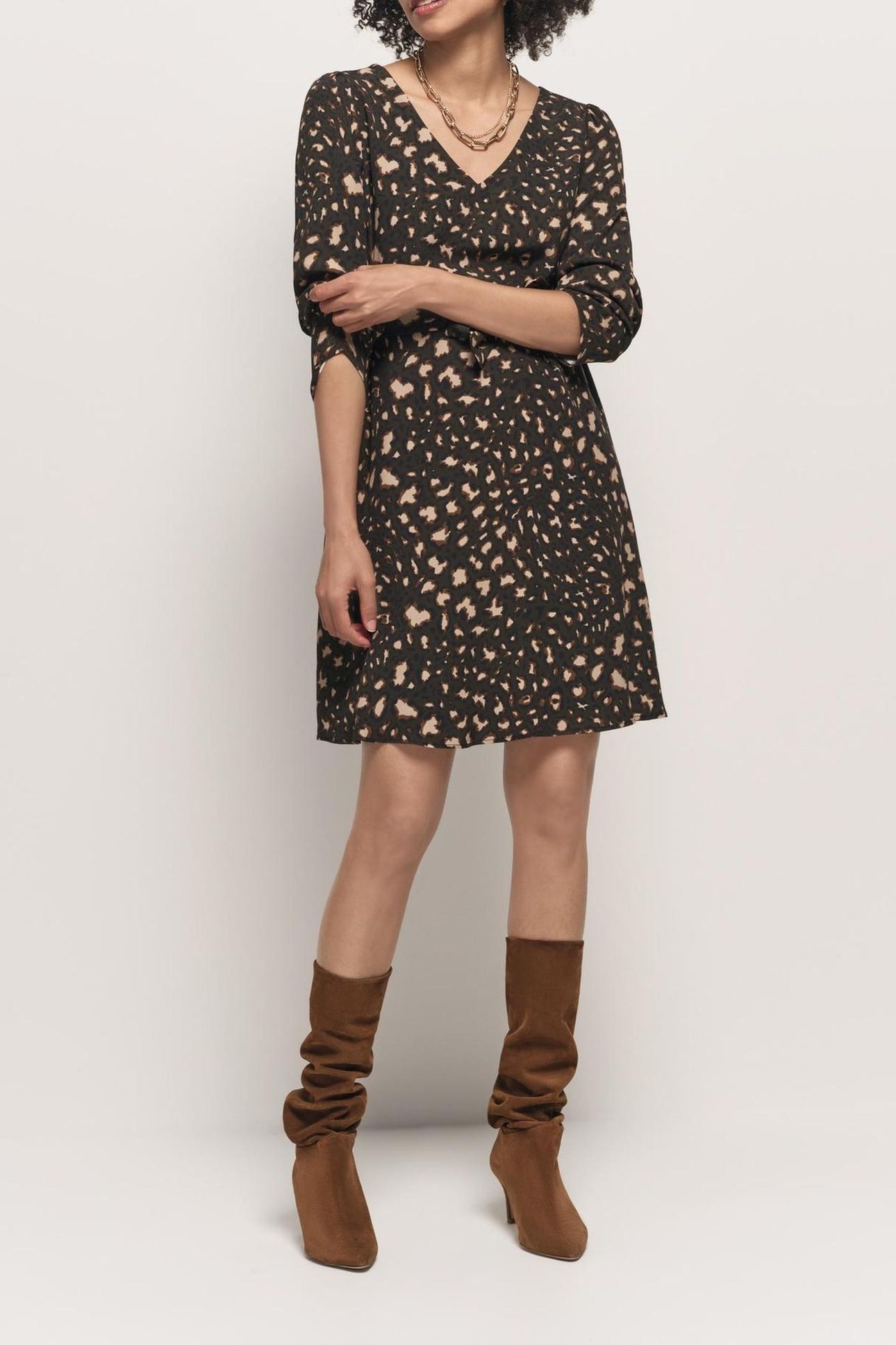 RELLA - KHAKI DRESS TACHISTE ANIMAL 4
