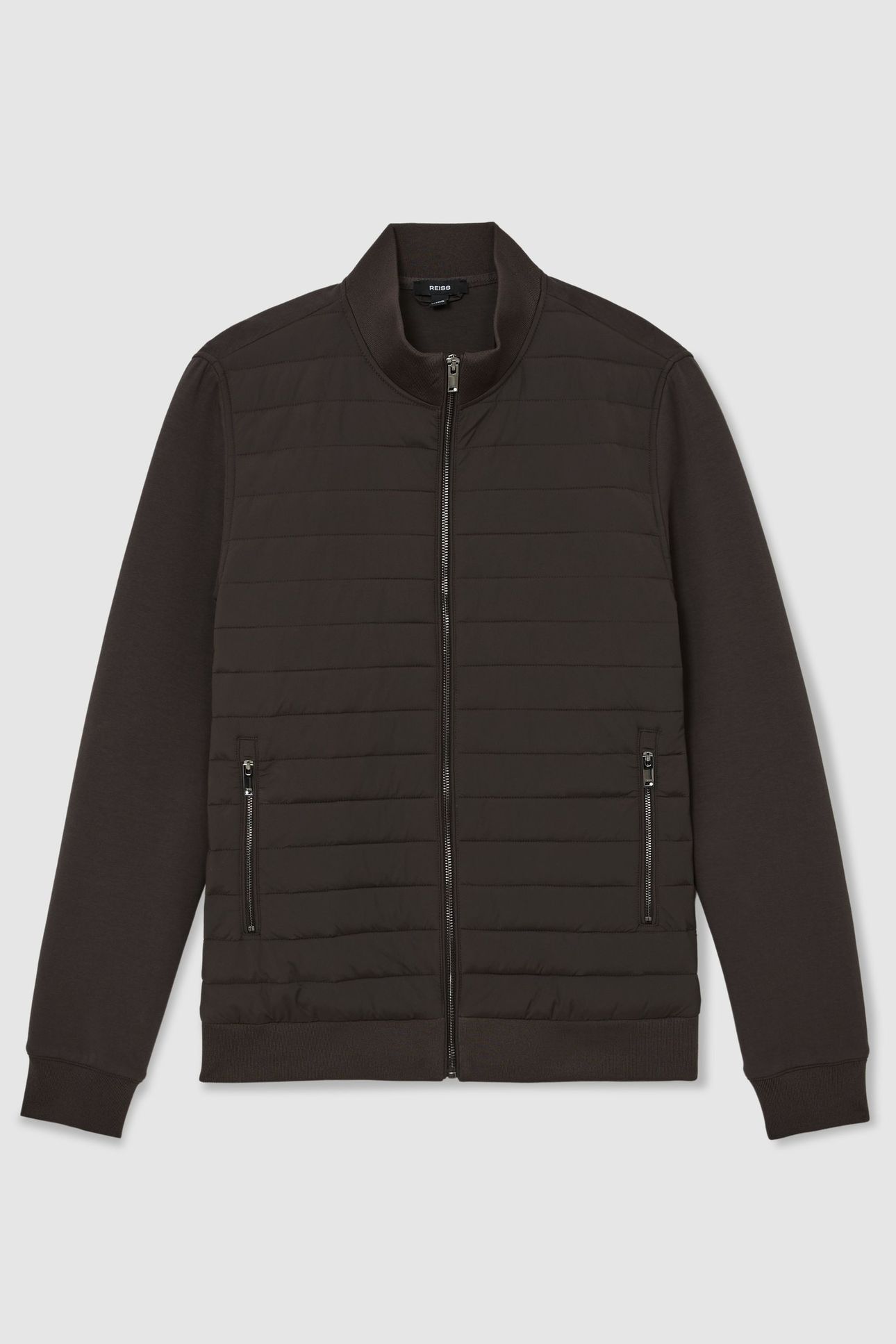 LS QUILTED HYBRID JACKET CHOCOLATE BROWN 4