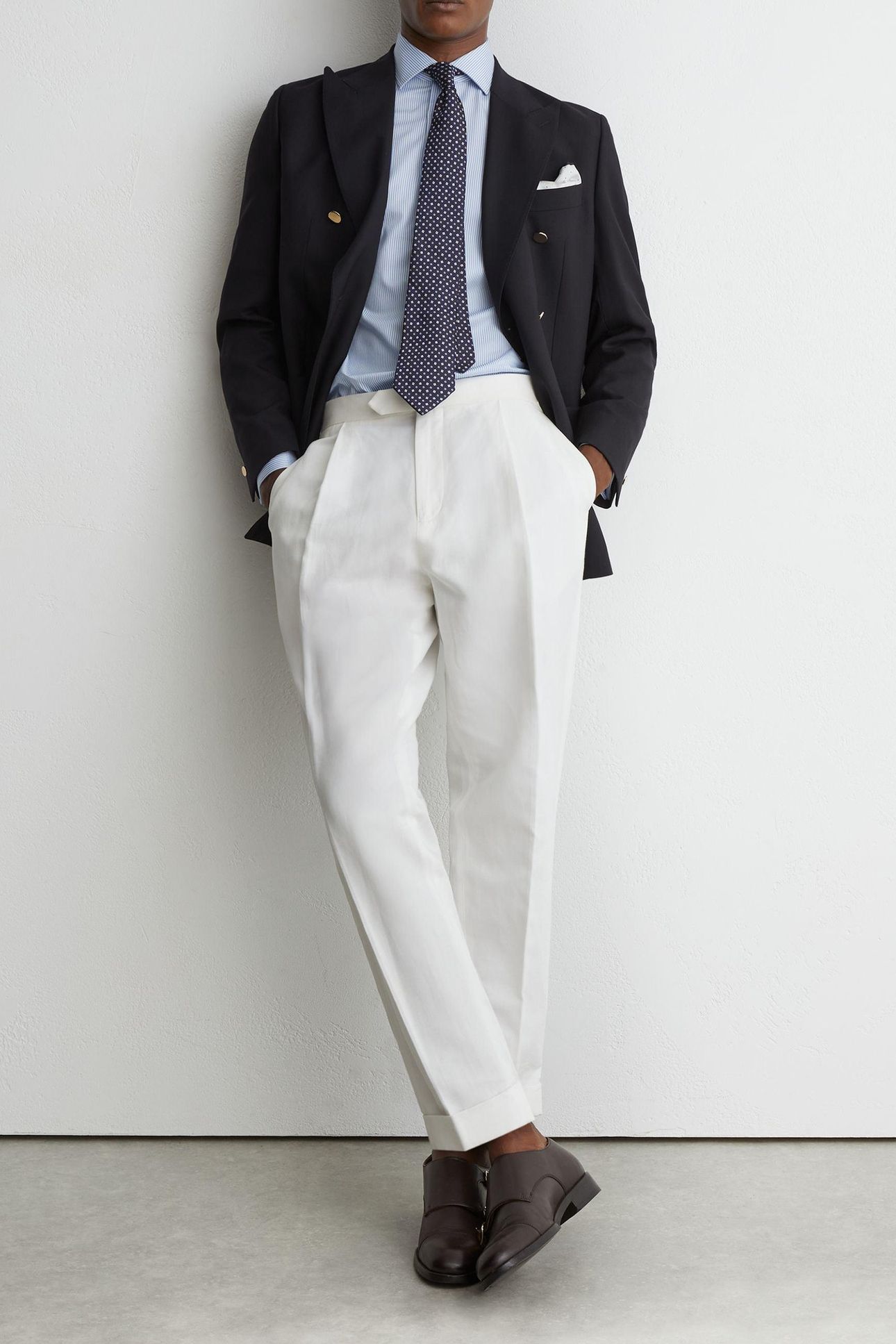 DB PEAK HOPSACK BLAZER NAVY 2