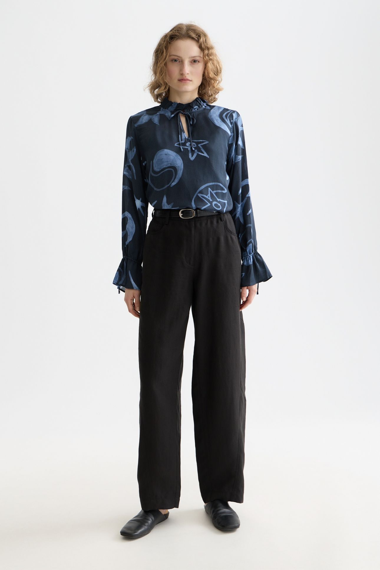 PRINTED DRAWSTRING CUFFS SHIRT COSMIC SKY SPACED CARBON 3