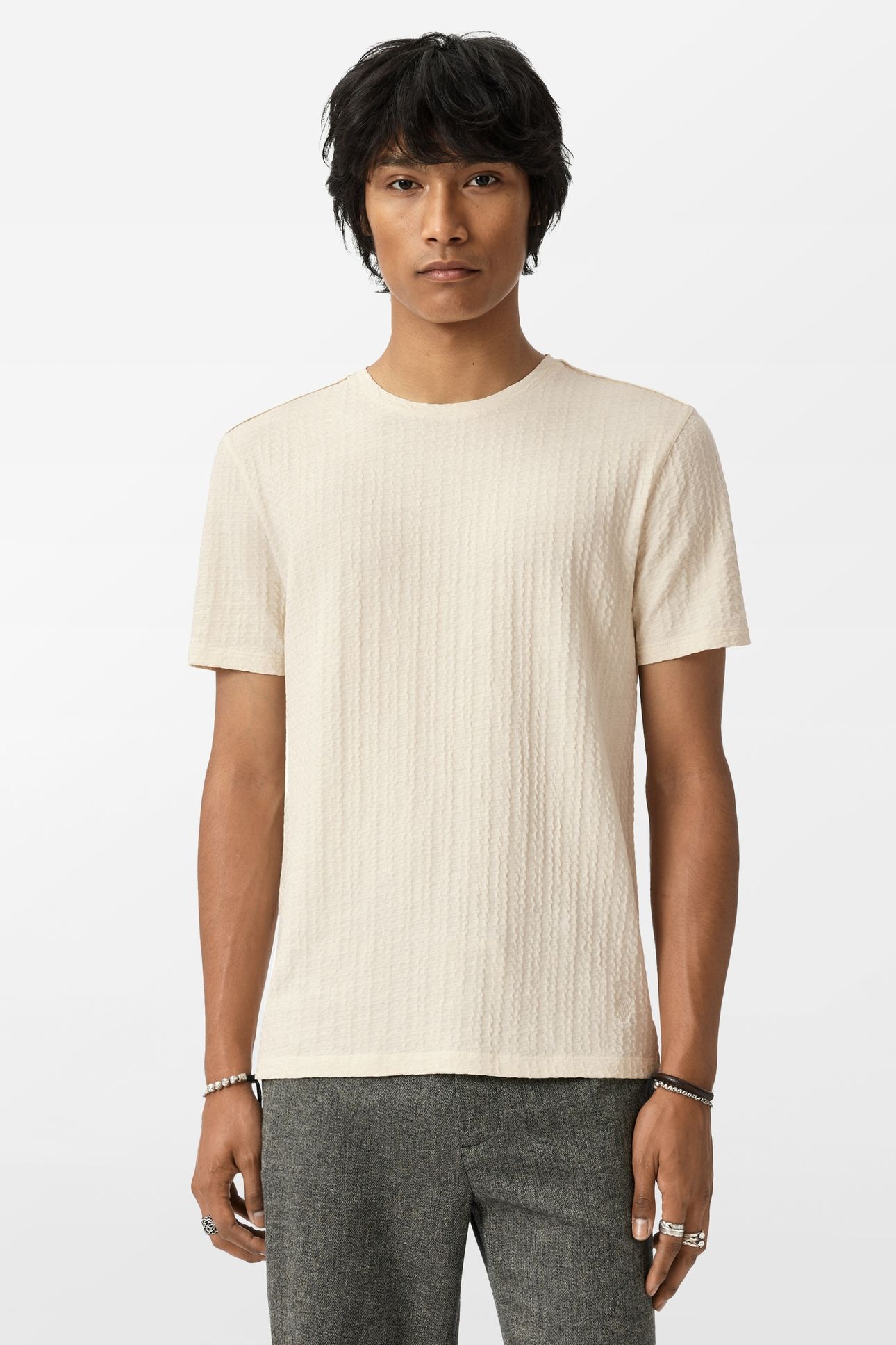 BRASSE SS CREW W CHAIN TEXTURE IVORY 1