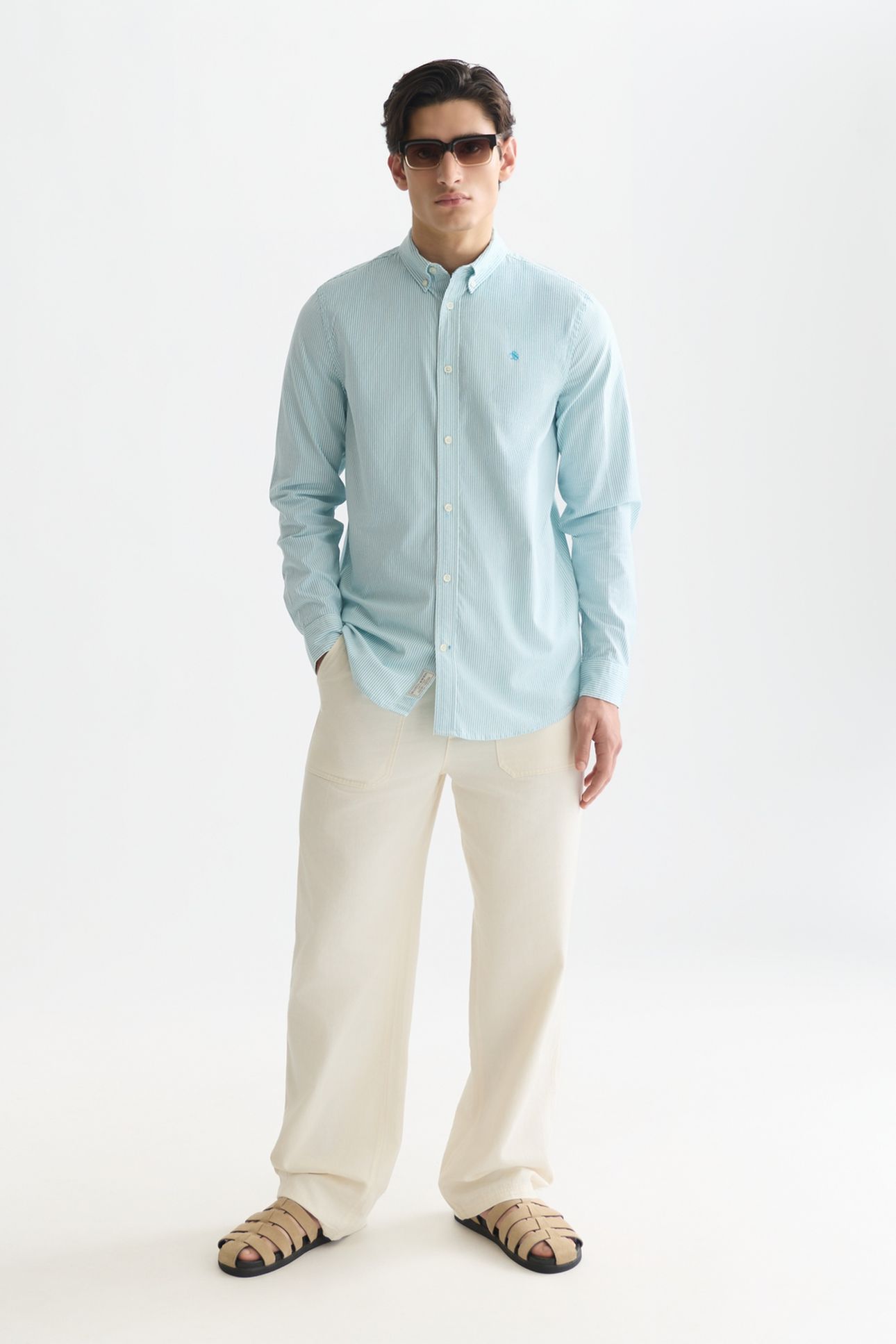 SEASONAL CORE OXFORD STRIPED REGULARFIT SHIRT NAVY 3