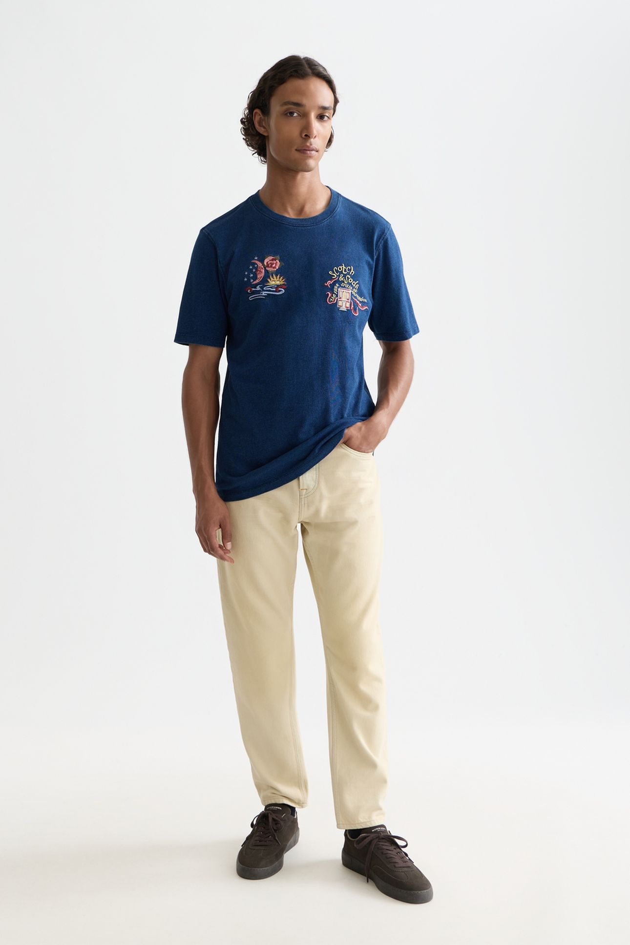 THE 40TH ANNIVERSARY HEROES RELAXED-FIT INDIGO T-SHIRT NAVY 3