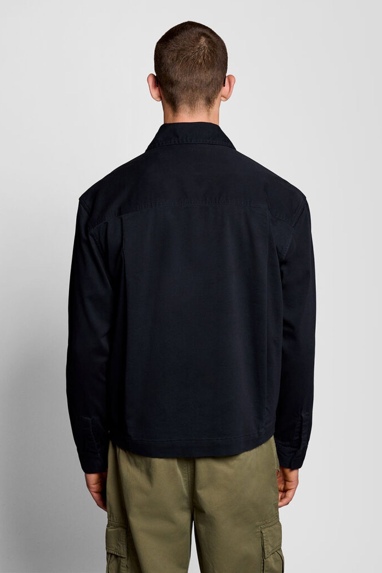 ENZYME WASH ZIP THROUGH OVERSHIRT DARK NAVY 2