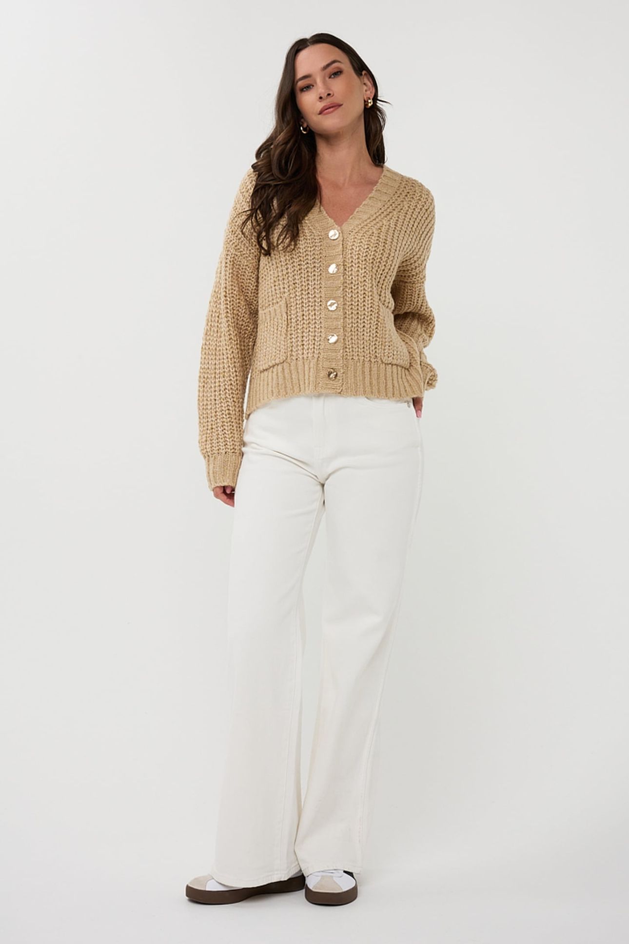 CARDIGAN OVERSIZE LUREX LIGHT SAND 2