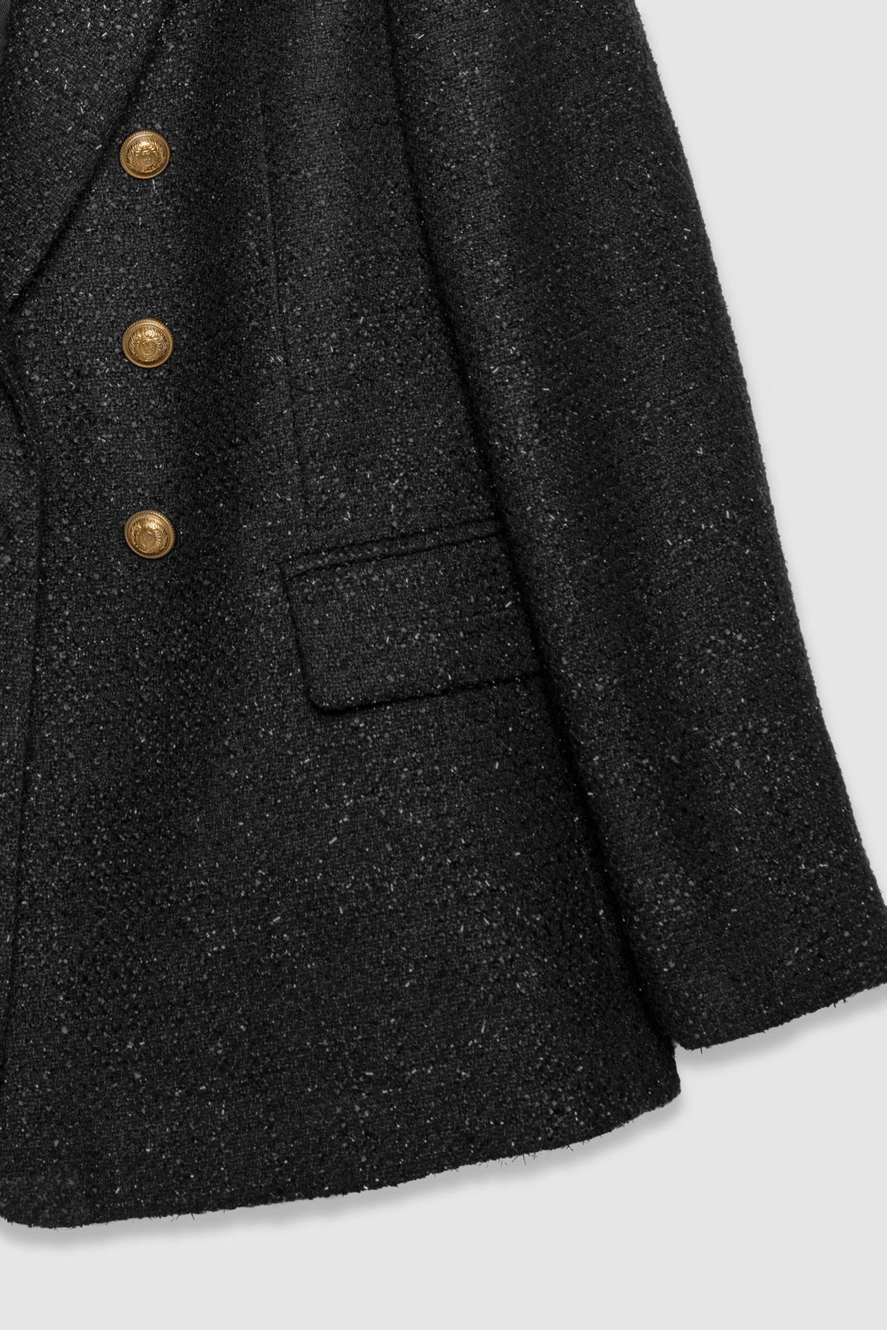 BLACK GLITTERY TWEED-STYLE SUIT JACKET 8