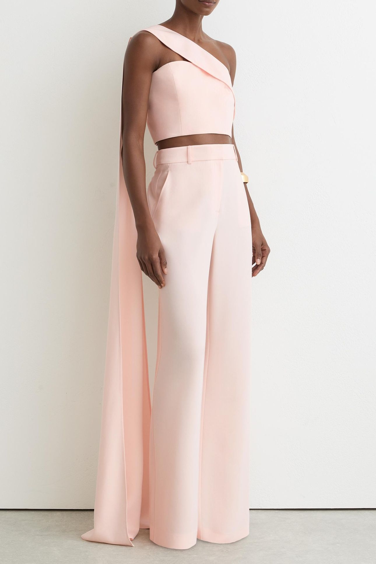 ONE SHOULDER COORD TOP PALE PINK 1
