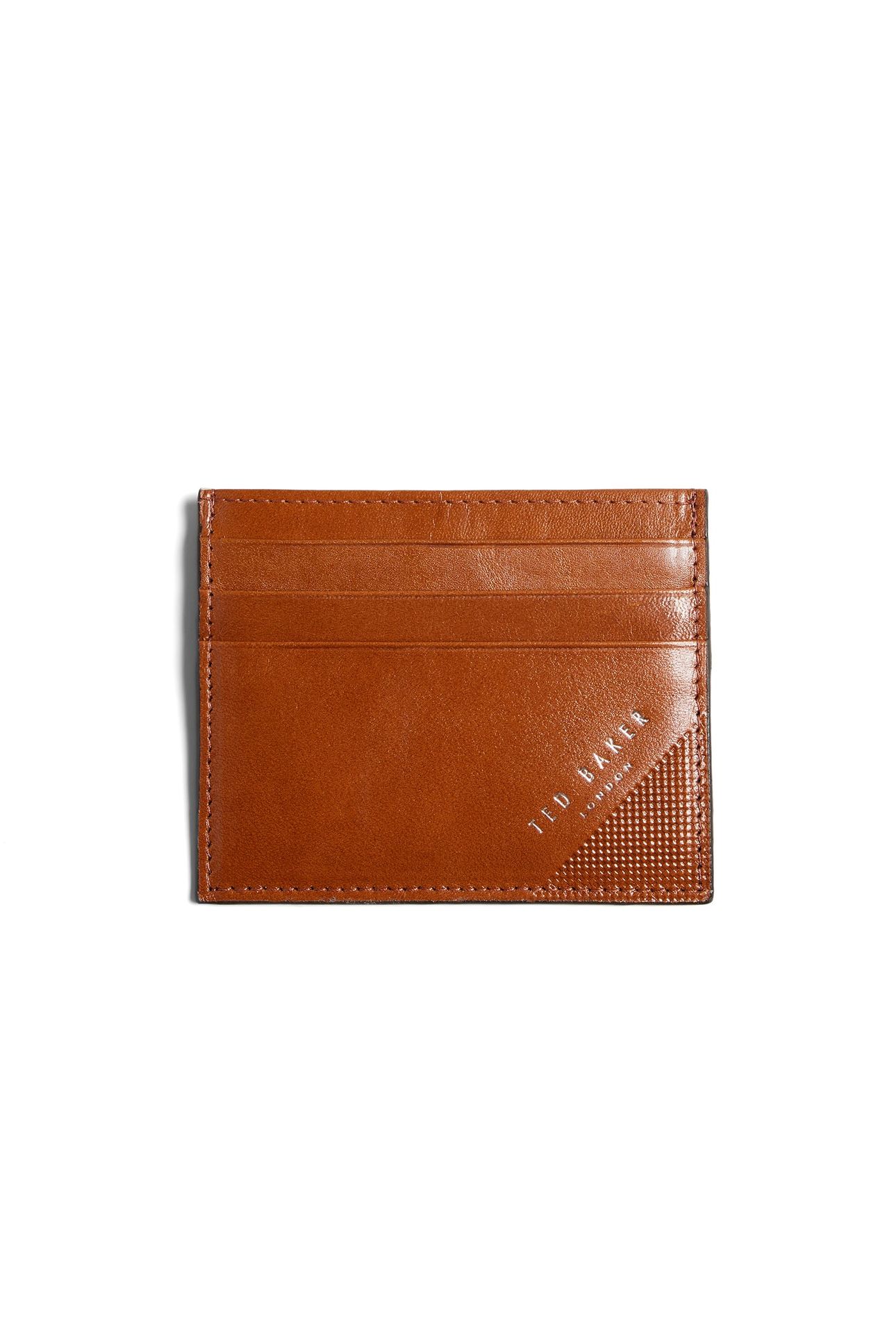 MXW RAFFLE EMBOSSED CORNER LEATHER CARDHOLDER TAN 1