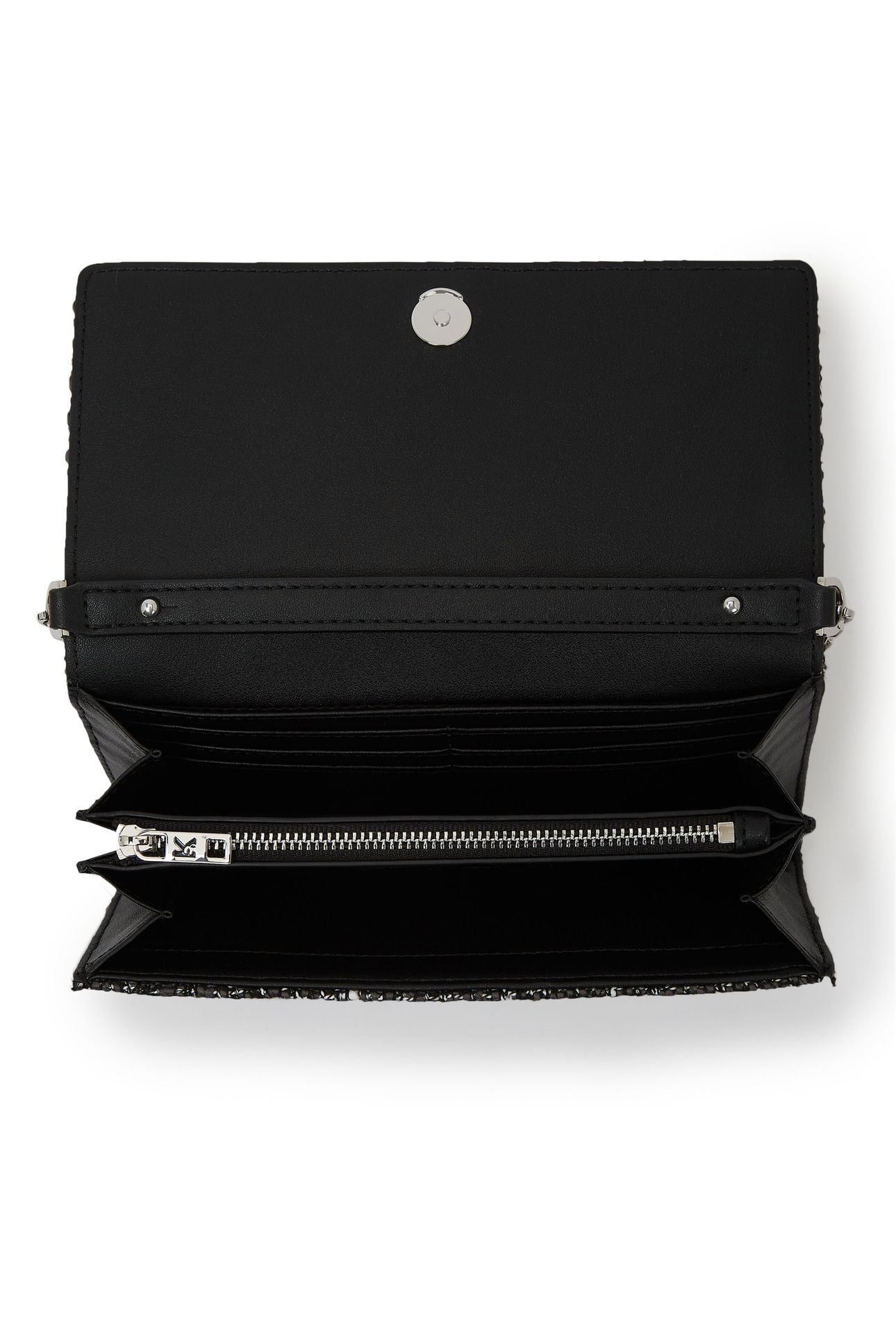 K/KURL BOUCLE WALLET ON CHAIN GREY BOUCLE 3
