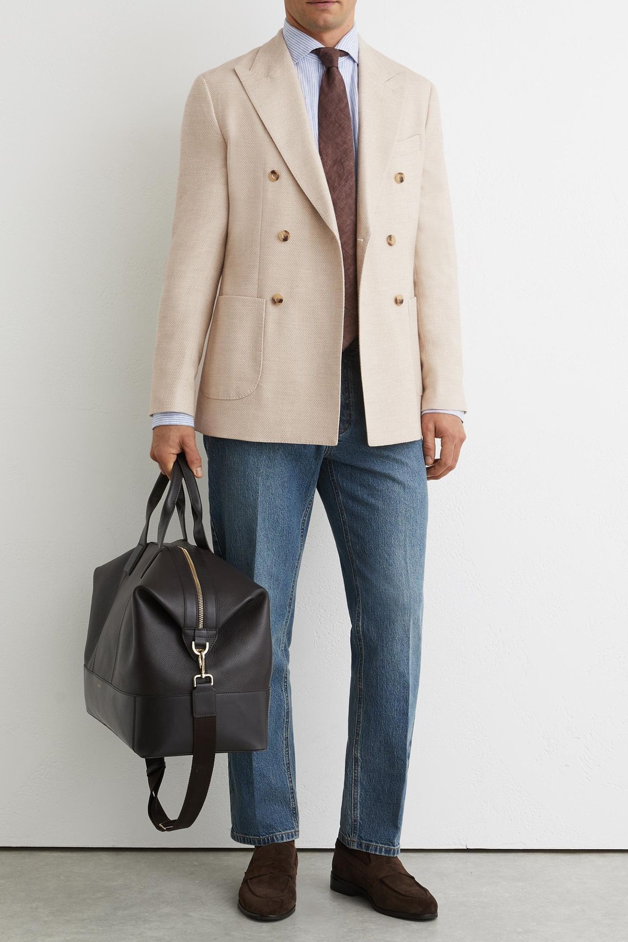 DB HERRINGBONE BLAZER STONE 2
