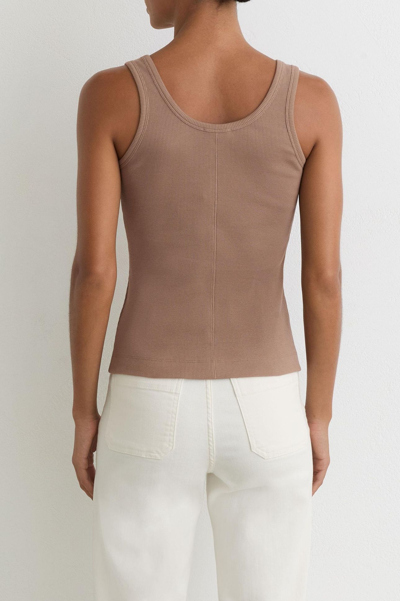 SCOOP NECK RIB VEST TAUPE NEUTRAL 2