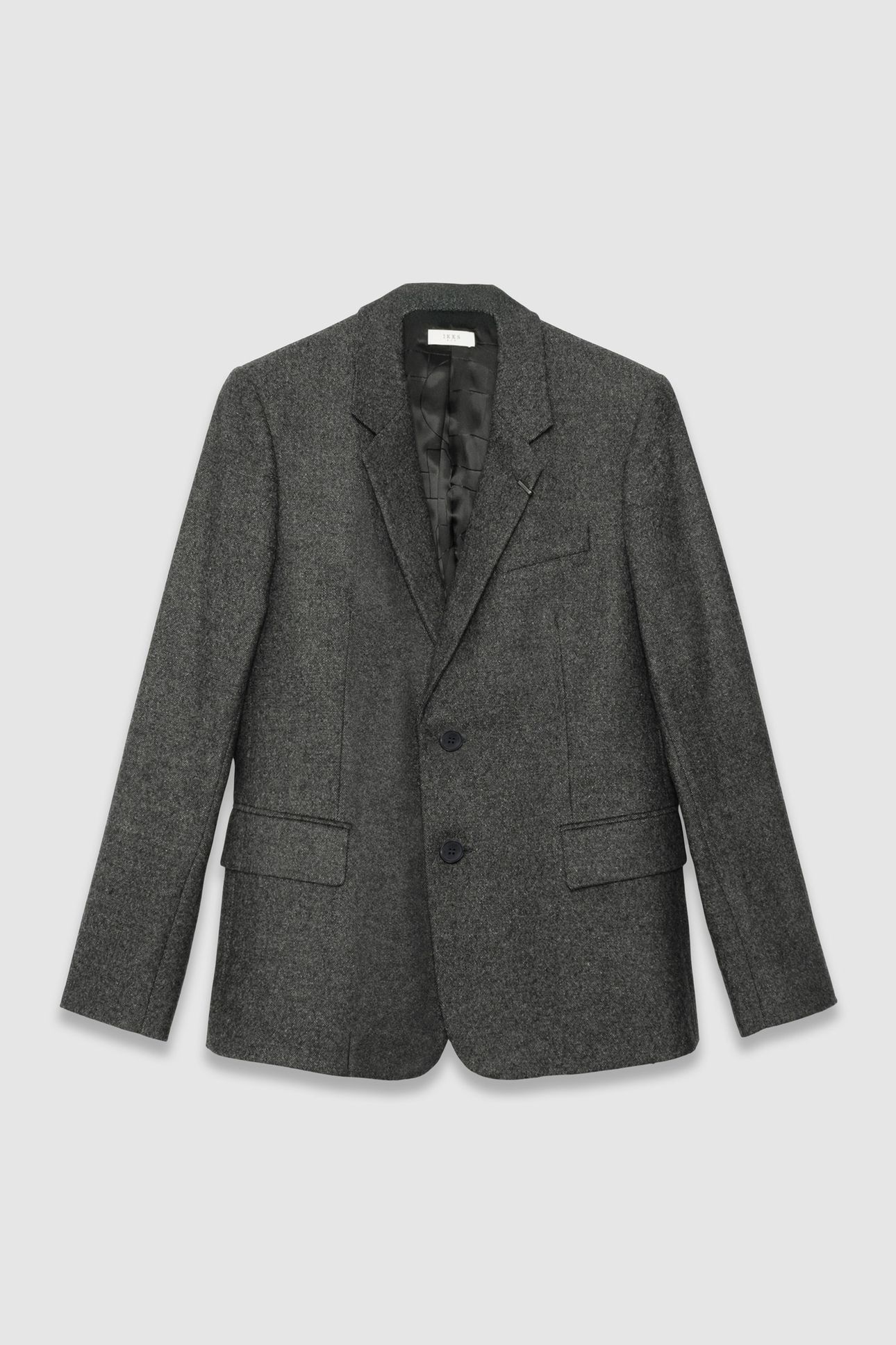 DARK HEATHER GREY TWEED-LOOK SUIT JACKET 4