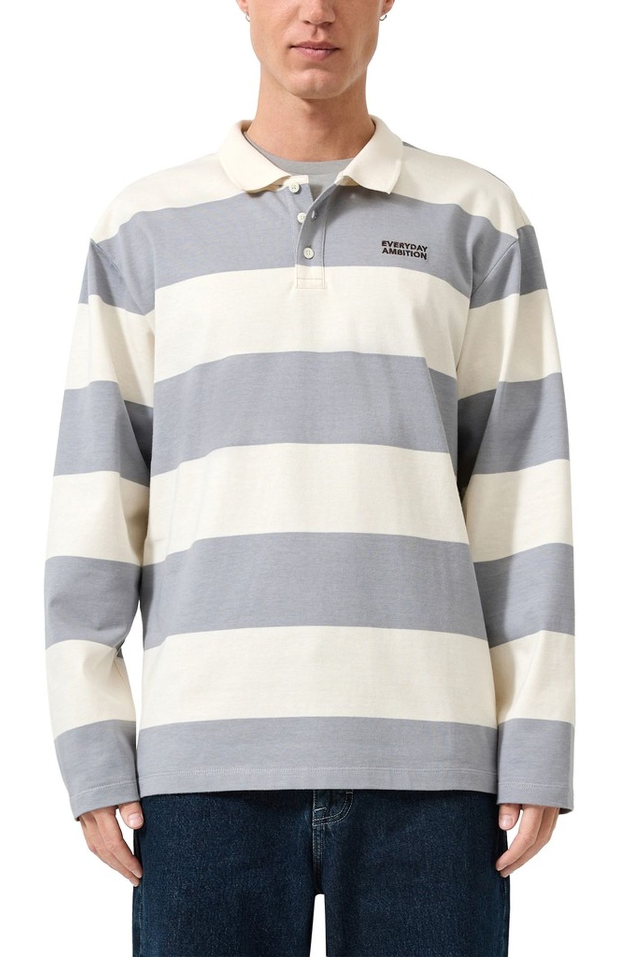 S.OLIVER-QS POLOSHIRTS GREY/BLACK 1