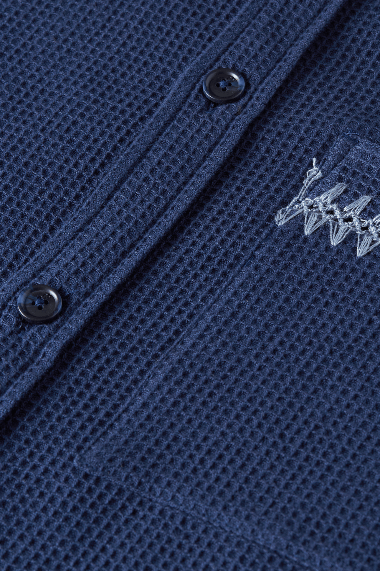 WAFFLE STRUCTURE RELAXEDFIT SHIRT NAVY 3