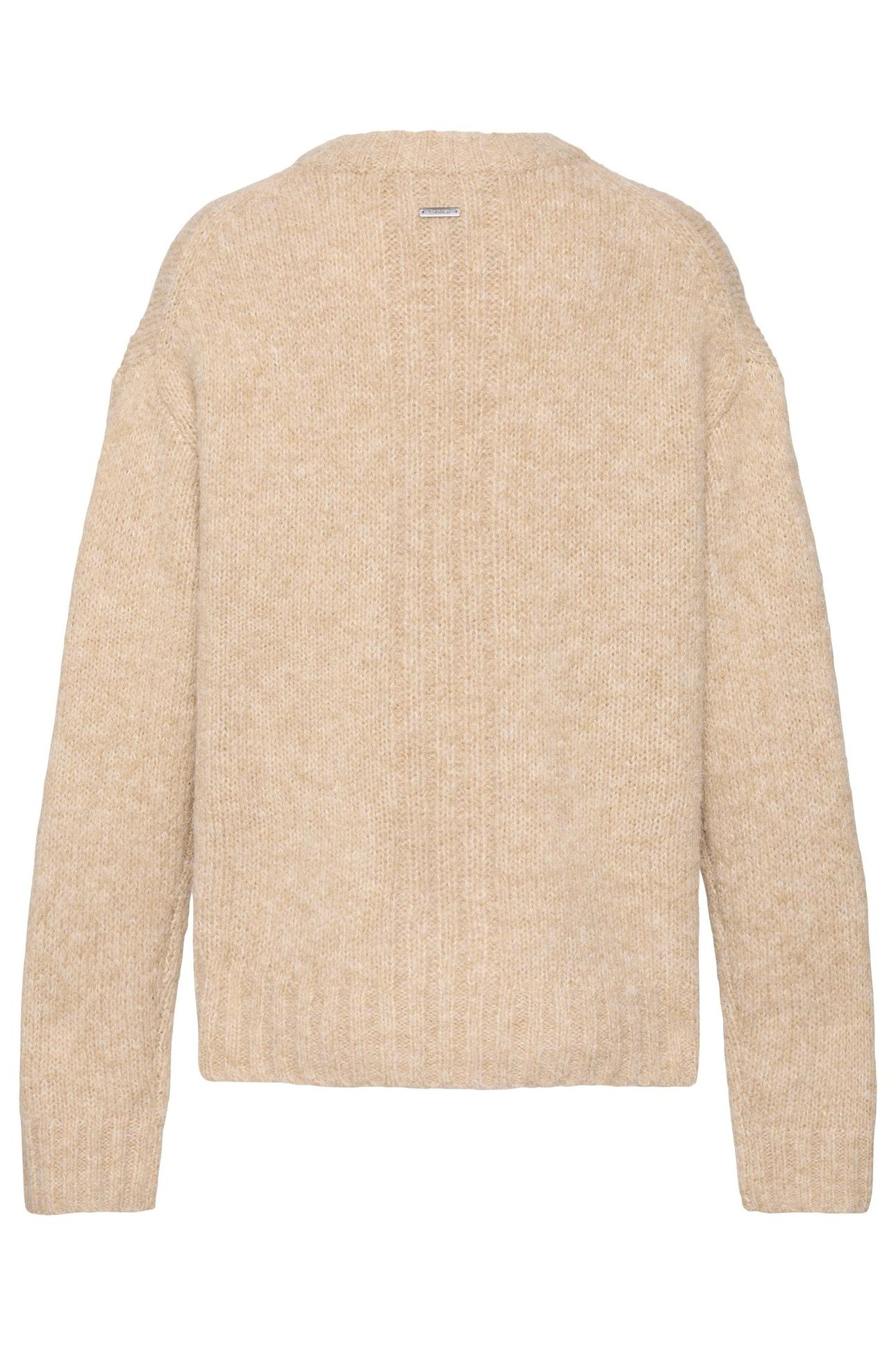BRUSHED WOOL BLEND PULLOVER LIGHT BEIGE HEATHER 2