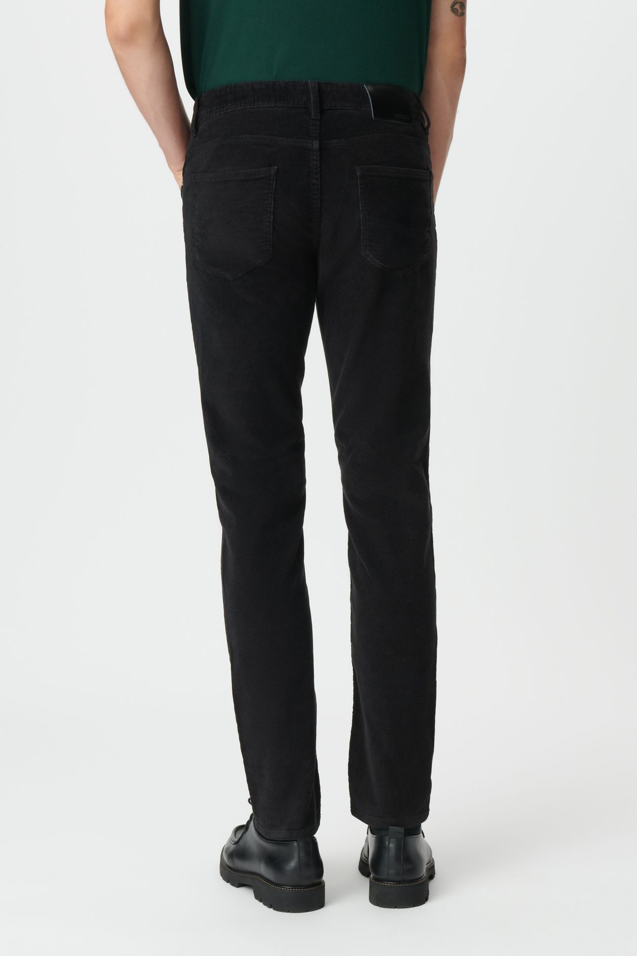 BLACK NEEDLECORD SLIM TROUSERS 2