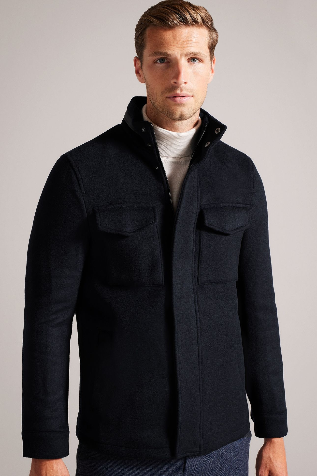 KNOWL FUNNEL NECK FIELD JACKET NAVY 1