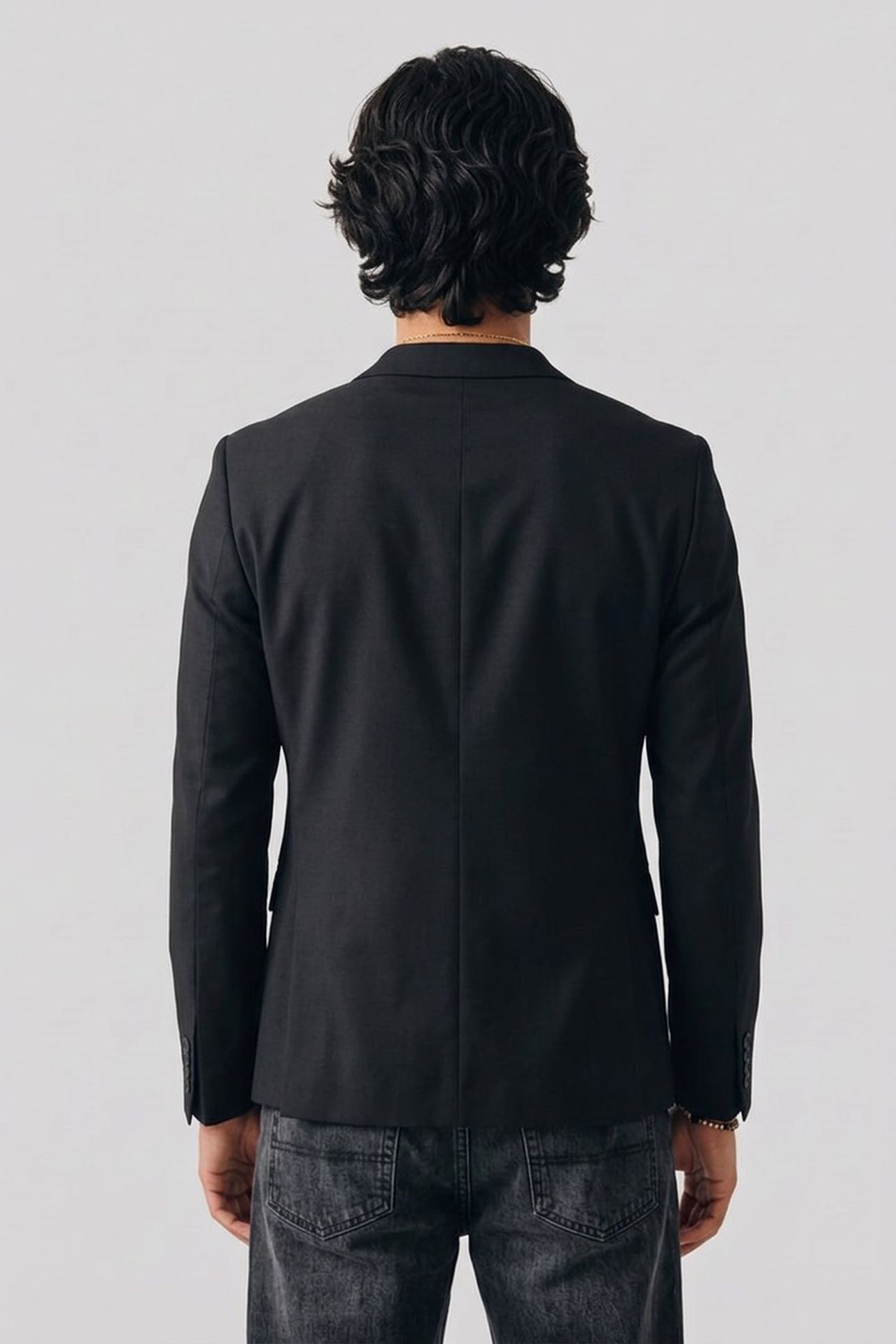 MODERN WOOL BLEND BLAZER BLACK 2