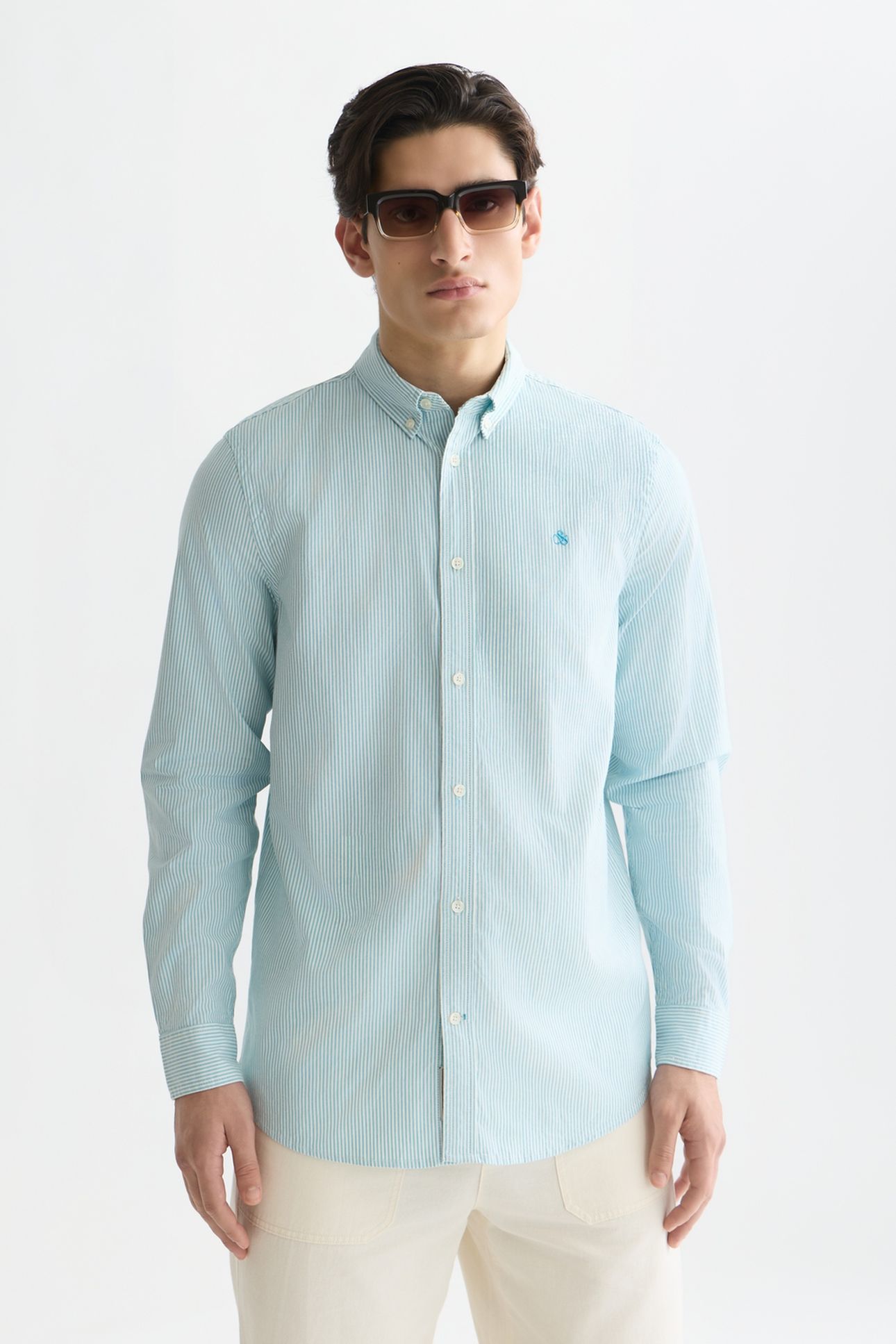 SEASONAL CORE OXFORD STRIPED REGULARFIT SHIRT NAVY 1