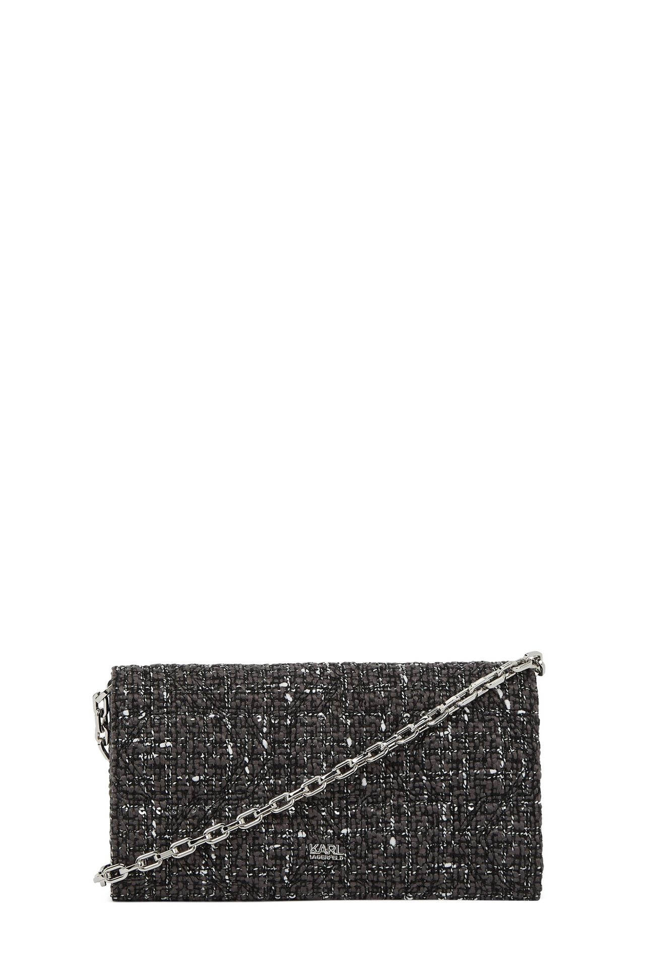 K/KURL BOUCLE WALLET ON CHAIN GREY BOUCLE 2