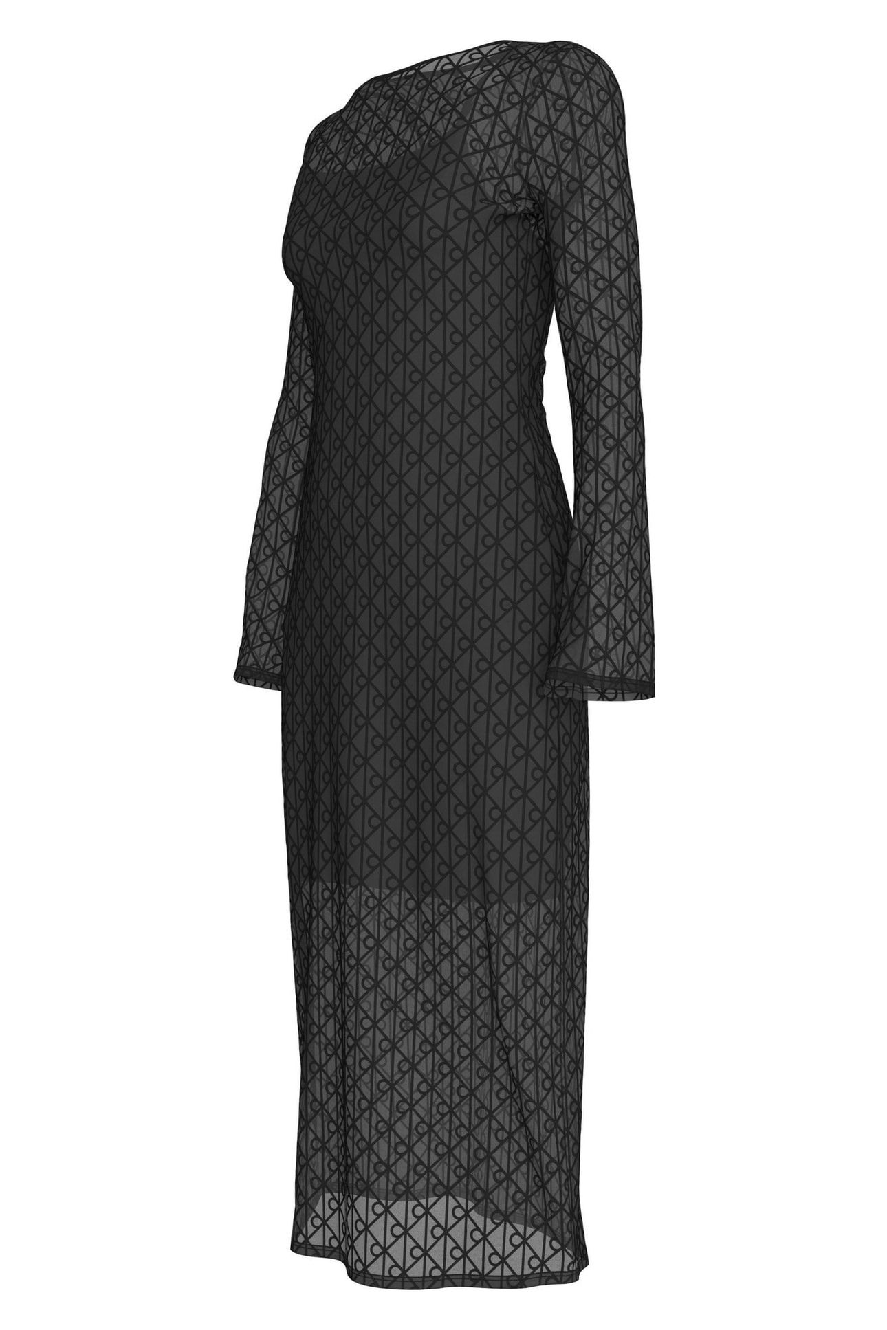 LS LACE MAXI DRESS BLACK 2