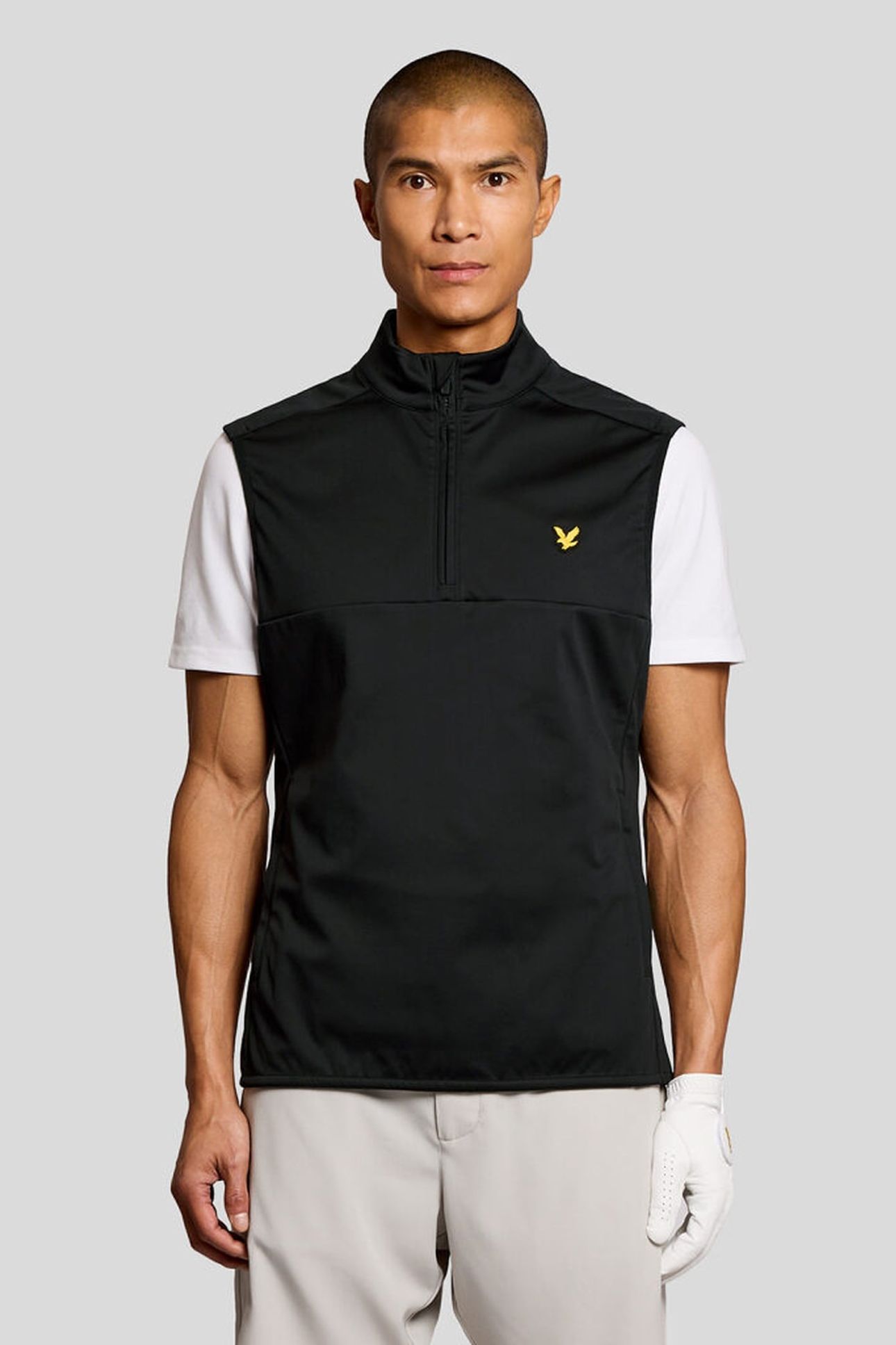 GOLF HALF ZIP WINDJAMMER GILET JET BLACK 1