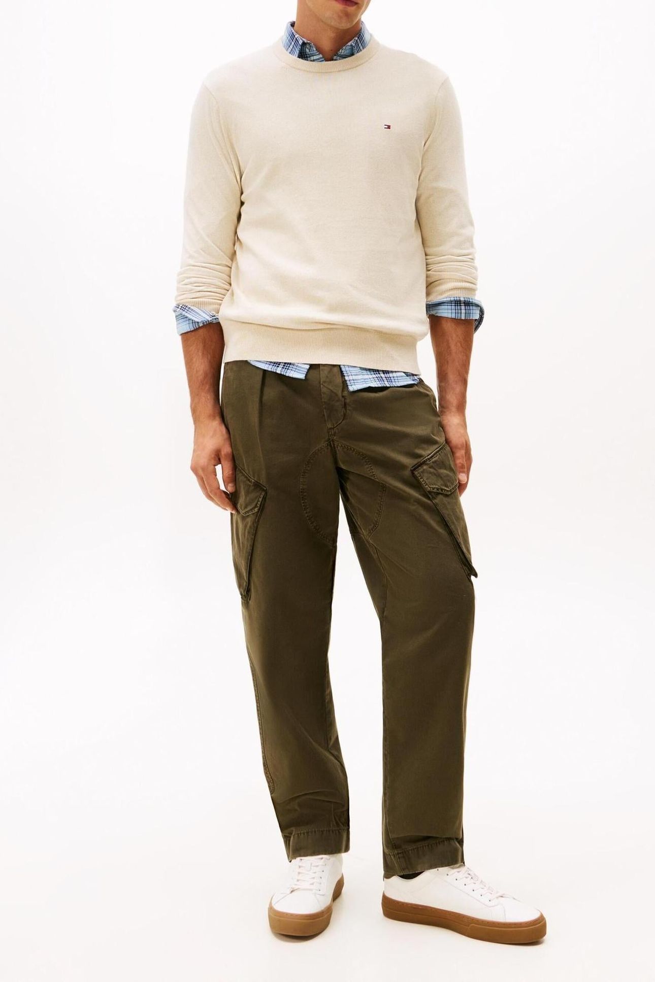 PIMA COTTON CASHMERE SWEATER HEATHERED OATMILK 1