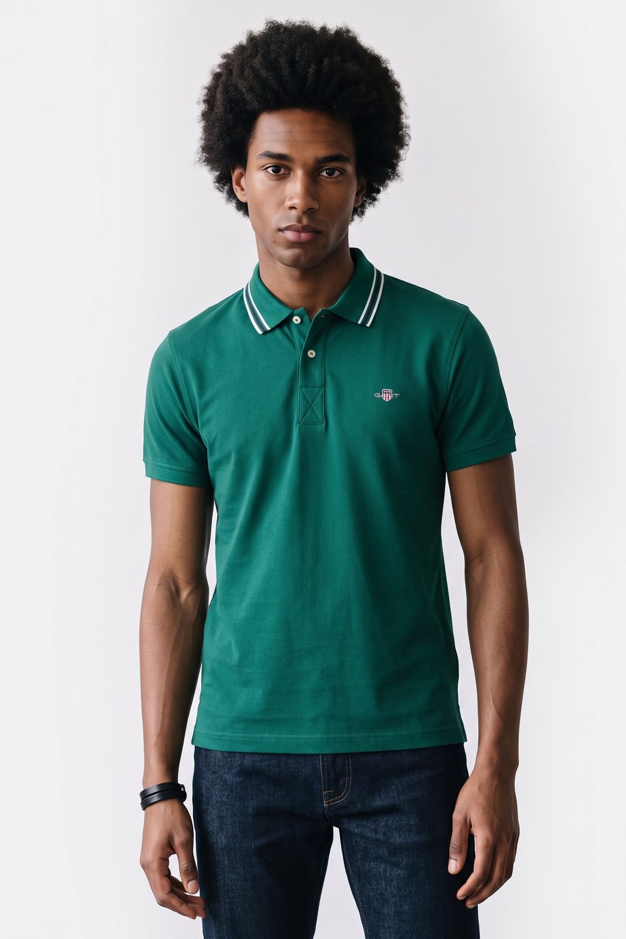 COLLAR TIPPING SS POLO DEEP FOREST GREEN 1