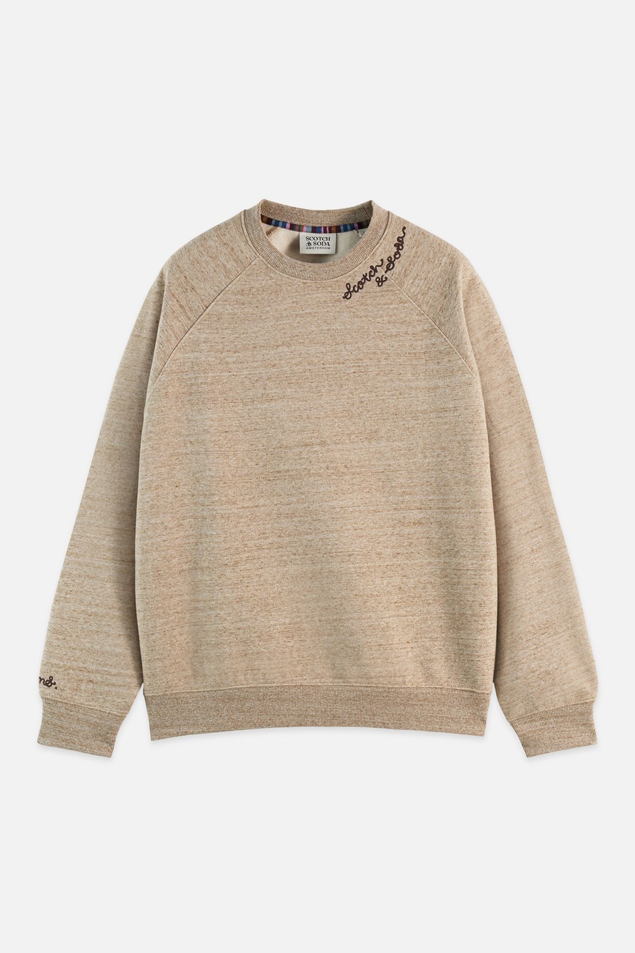 SPACE YARN EMBROIDERED LOOSE-FIT SWEATSHIRT MEDIUM BROWN 4
