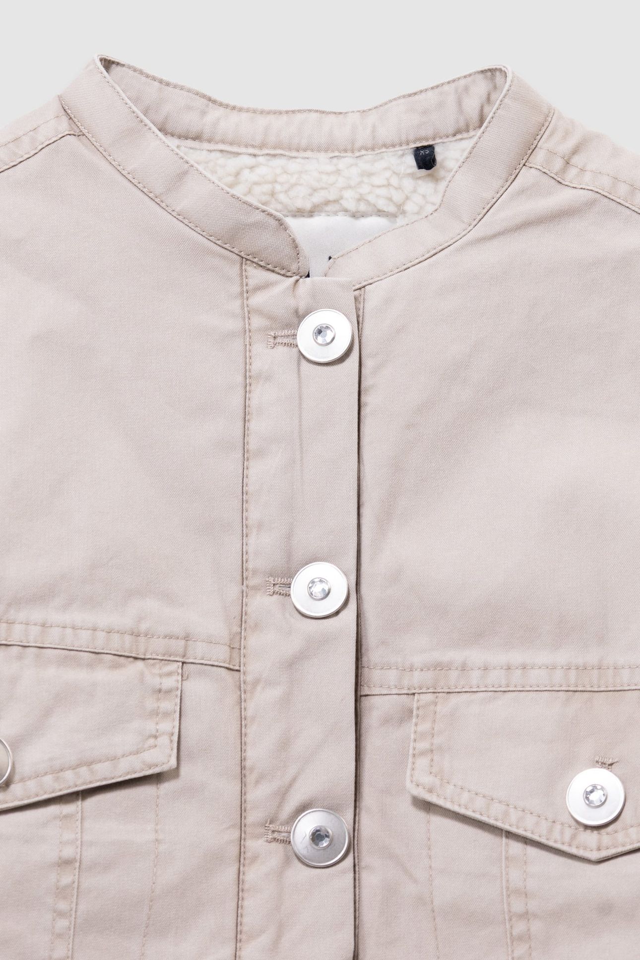 GIRLS’ BEIGE CANVAS FUR-LINED JACKET 6