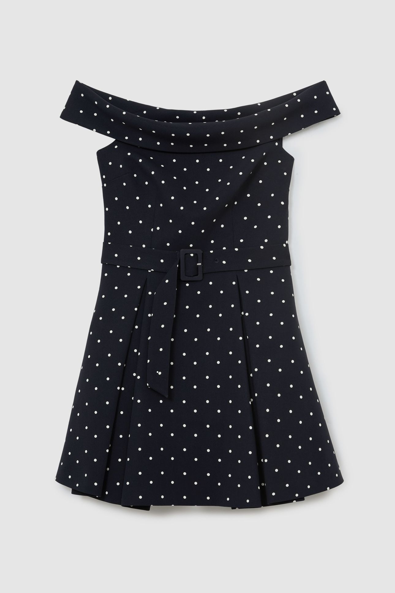 BARDOT POLKA FLIPPY OCCASION DRESS NAVY/IVORY 5