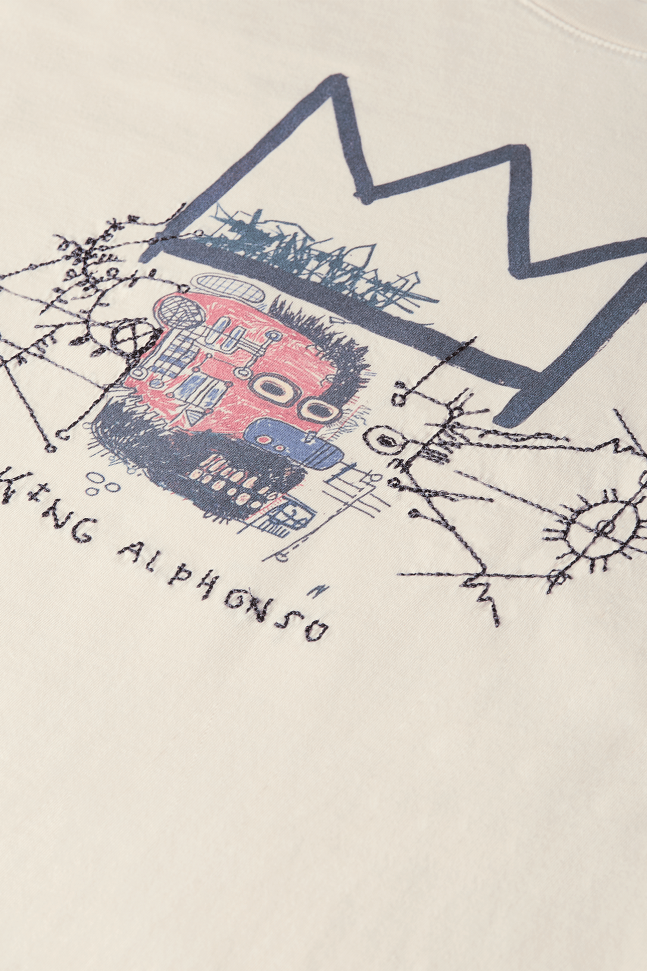 BASQUIAT WASHED ARTWORK T-SHIRT EGGNOG 7