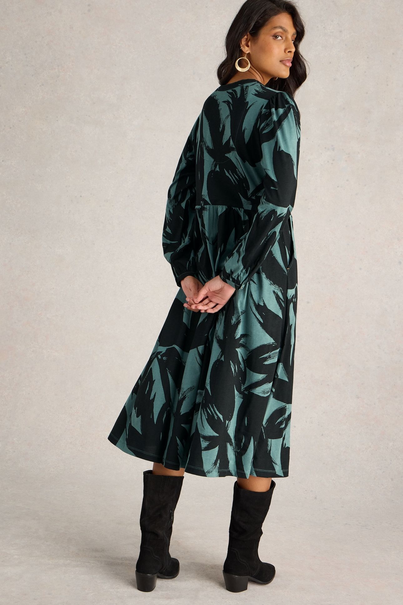 LEAH JERSEY DRESS GREEN PR 2