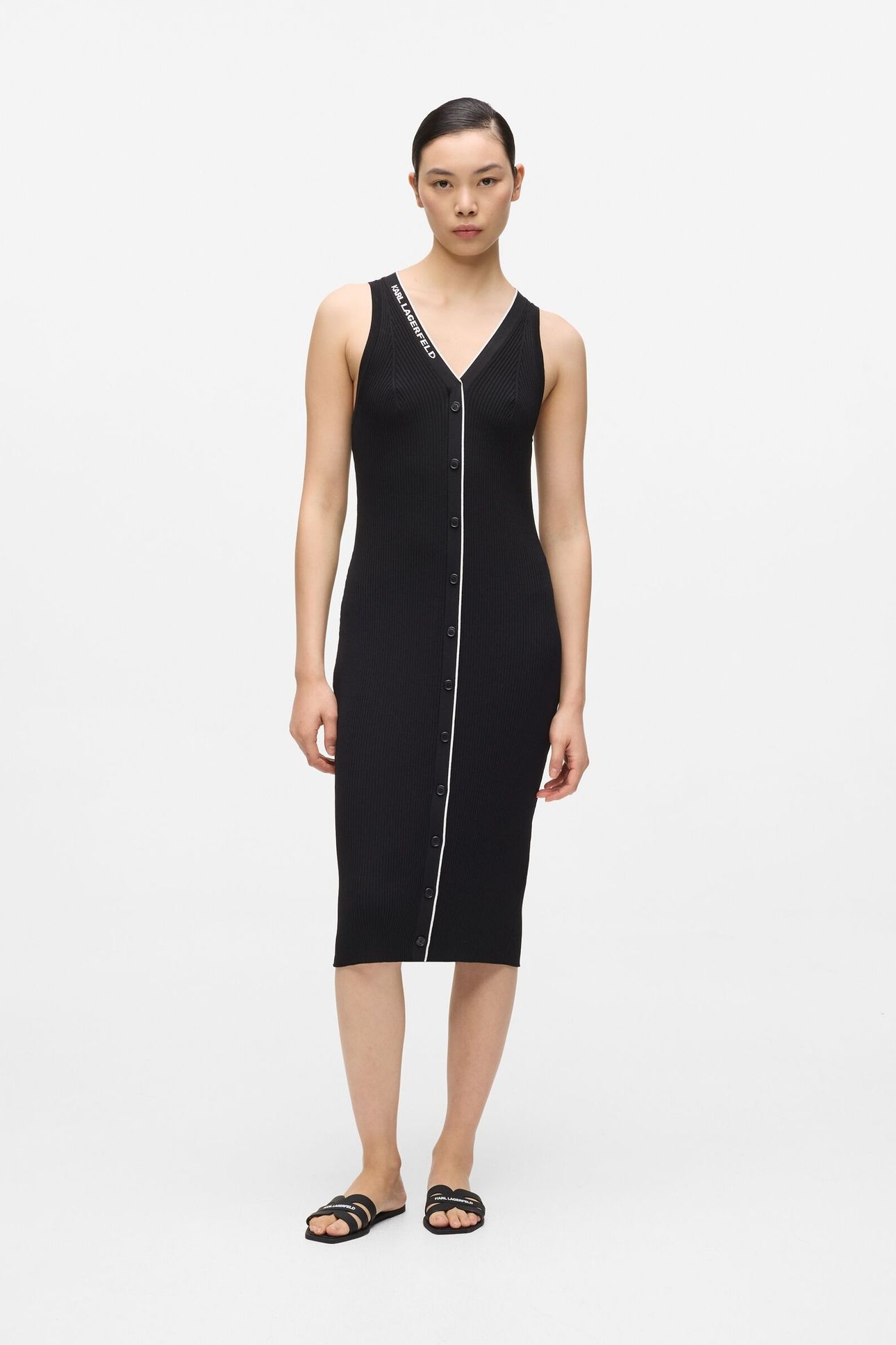LOGO KNIT DRESS BLACK/WHITE 4
